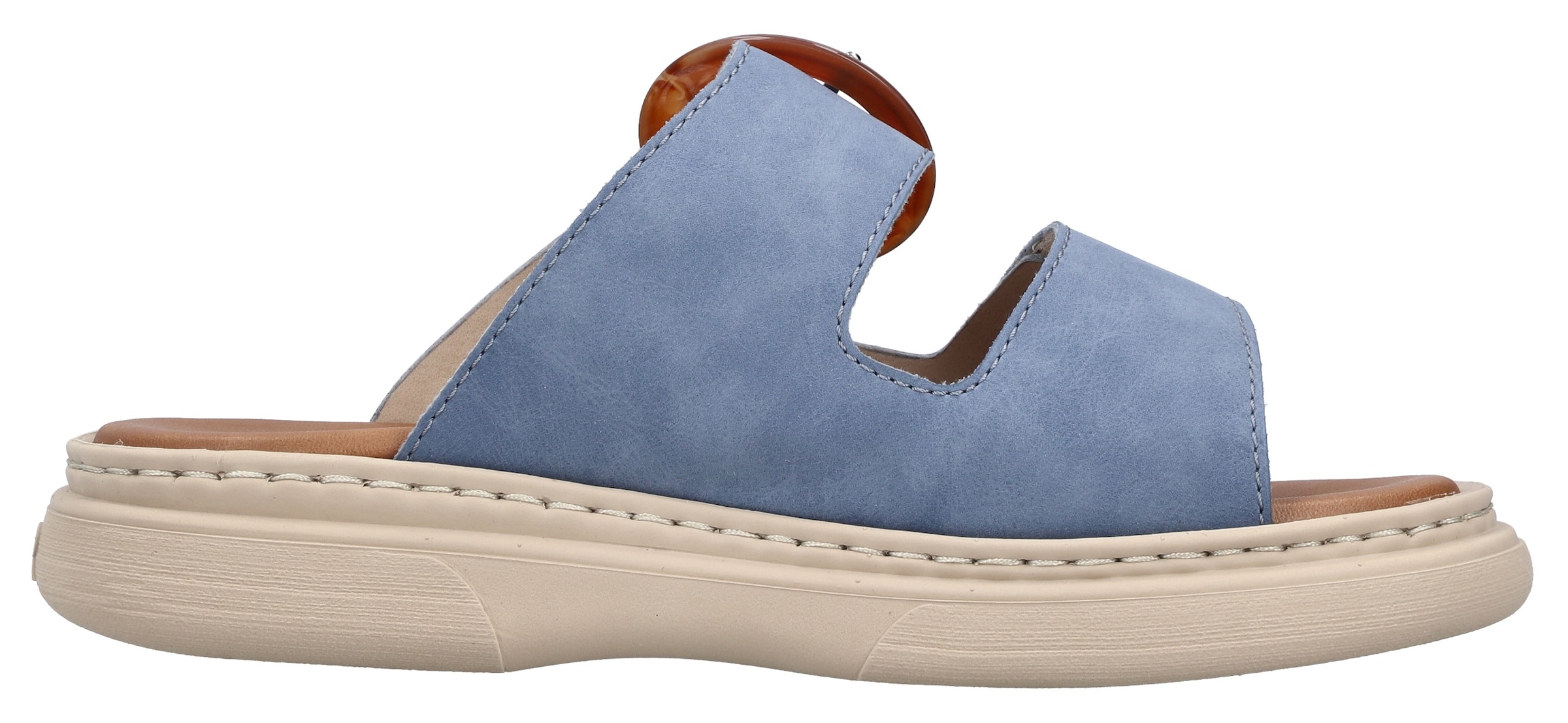 Rieker Pantolette  Sommerschuh, Hausschuh, Strandschuh mit Klettriemchen