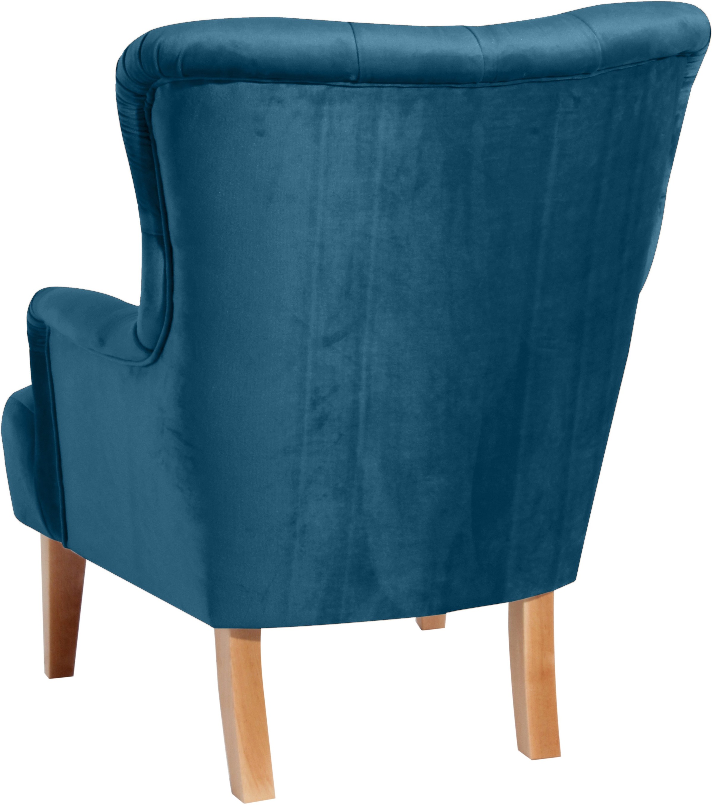Max Winzer® Chesterfield-Sessel »Bradley, Loungesessel, Chesterfield Optik in aktuellen Farben, bequem«, hohe Rückenlehne mit edler Knopfheftung, Retro und modern, hoher Fuß