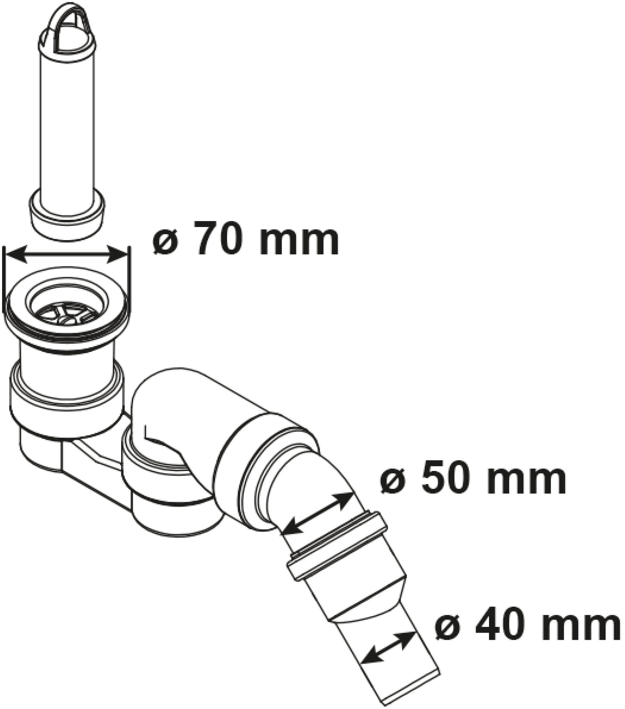 CORNAT Siphon »Standrohrgarnitur für Brausewannen«, mit flachem Geruchverschluss, allseitig verstellbar