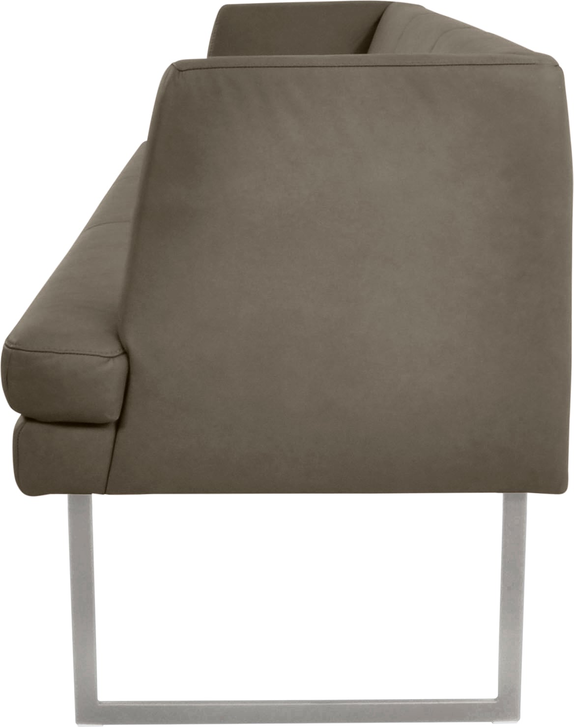 K+W Komfort & Wohnen Polsterbank »Cube« Hammerkissenoptik, 2 Breiten, Hochkantkufe in Edelstahloptik