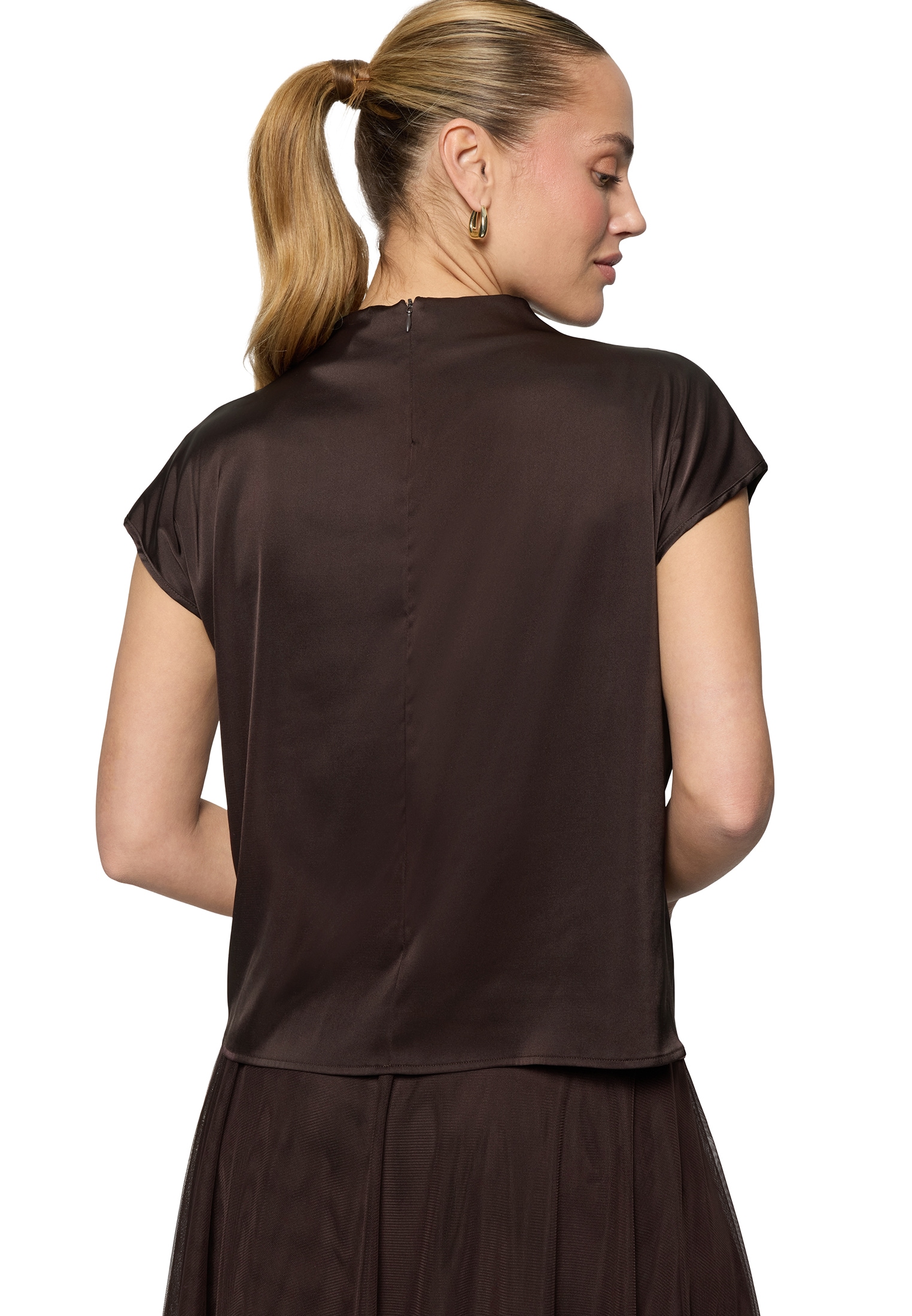 Zero Satinbluse »Satin-Bluse mit Kragen«