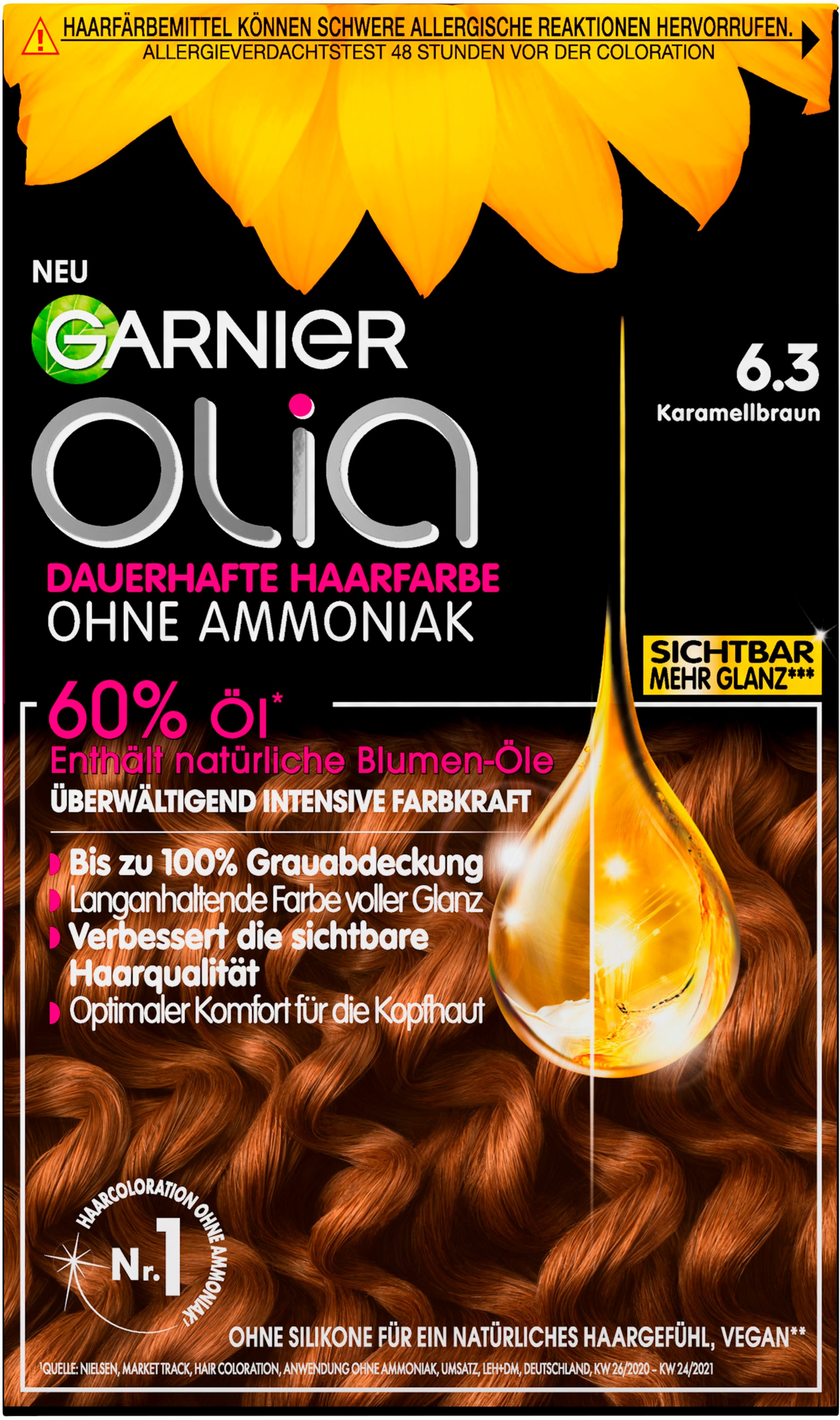 GARNIER Blondierpulver »Garnier Olia dauerhafte Haarfarbe«, (Set, 3 tlg.), Ölbasis