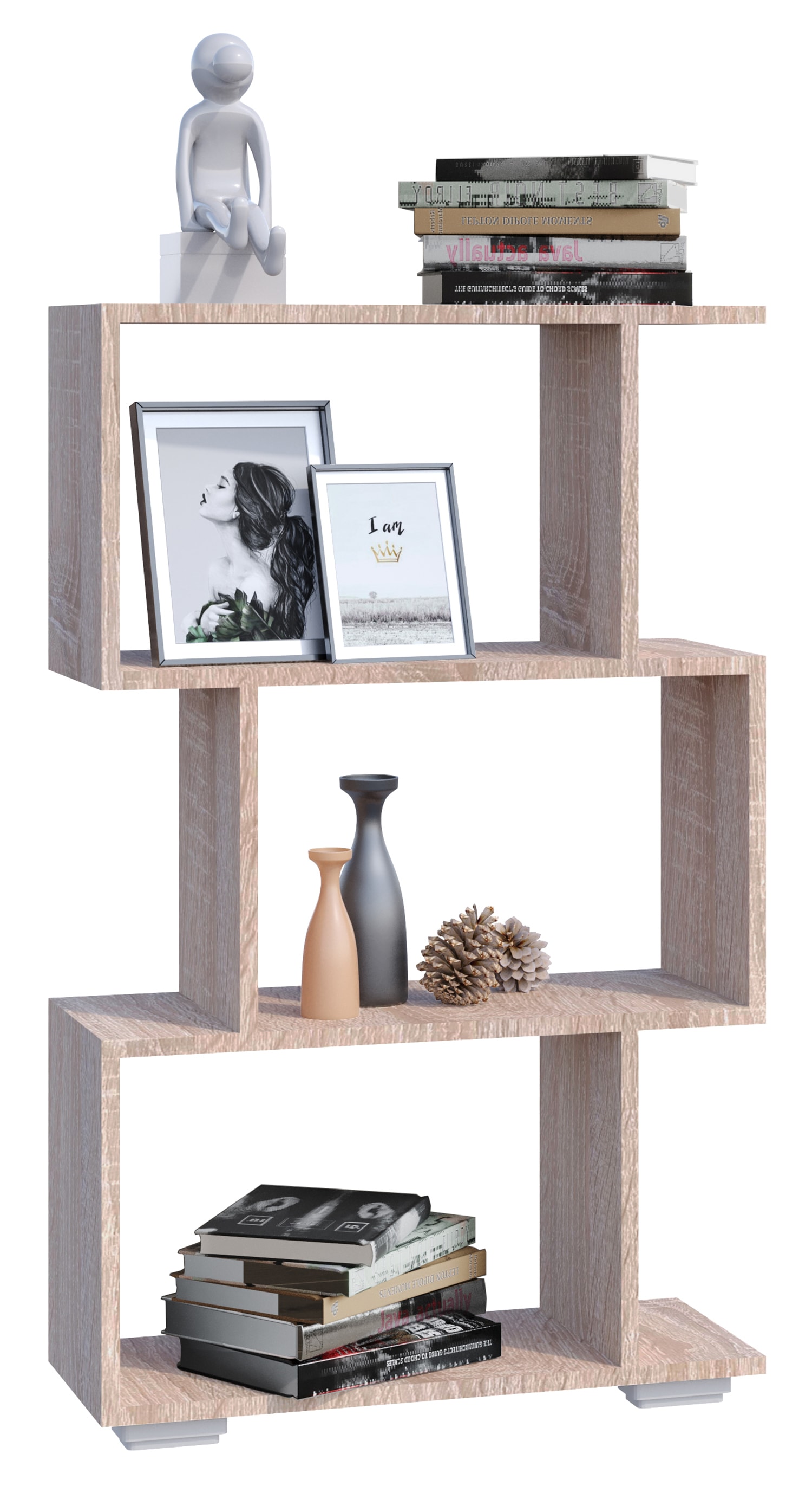VCM Standregal »Holz Raumteiler Stand Regal Deko Bücher Palusa M« 1 Stk. tlg.