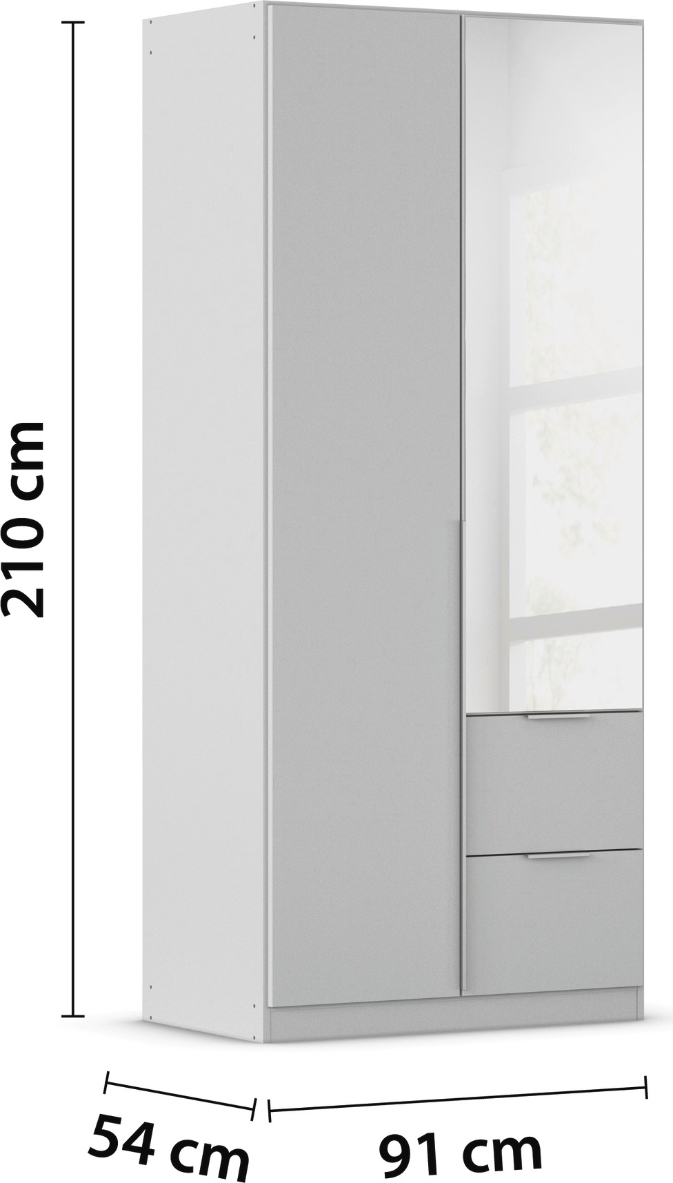 rauch Drehtürenschrank »Kleiderschrank Schrank Garderobe AGORDO mit Dekor- oder Hochglanzfront«, (in zwei Griff-Farben mit Dekor- oder Hochglanzfront), mit Außenschubkästen, in 6 Breiten und 2 Höhen MADE IN GERMANY