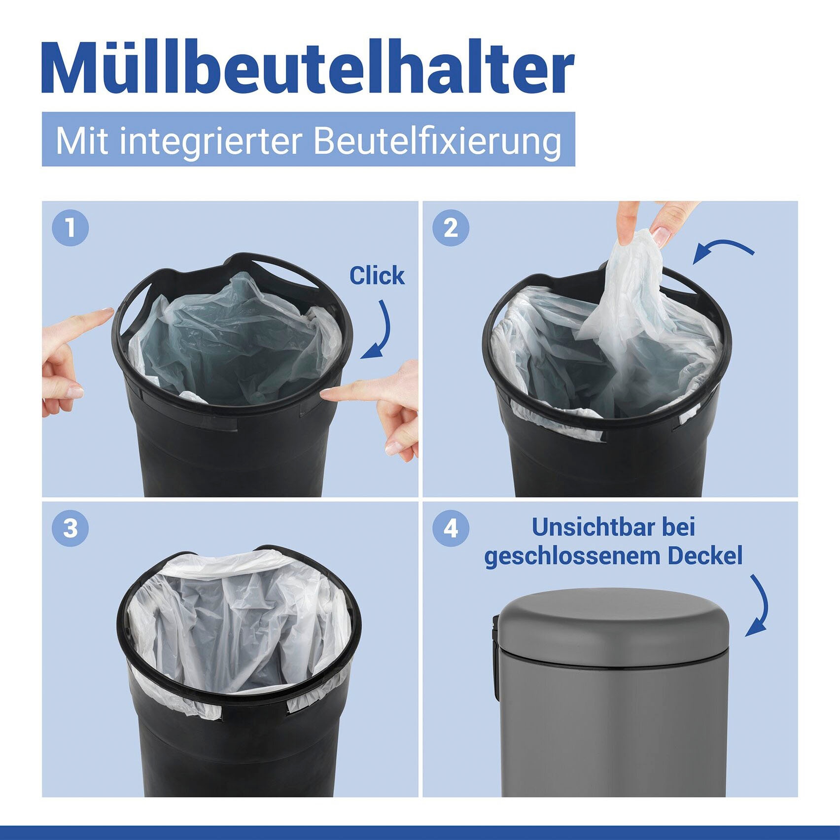 WENKO Kosmetikeimer »Leman« 5 Liter, BxTxH: 21x28x24 cm