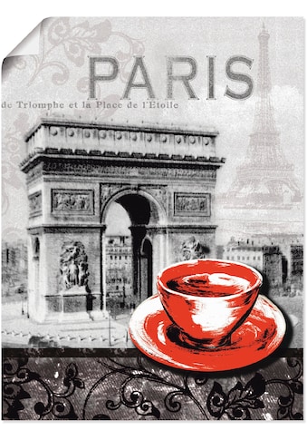 Wandbild »Paris - Café au Lait - Milchkaffee«, Gebäude, (1 St.)