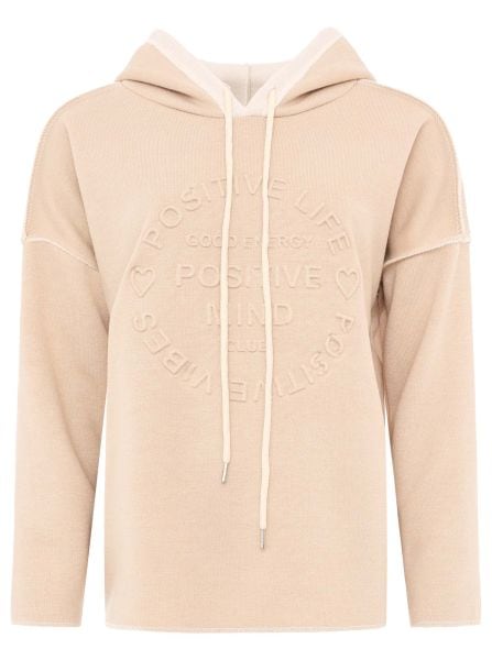 Zwillingsherz Hoodie »"Positive Mind"«, Kapuze, 3/4 Arm, tonaler Schriftzug vorn, Kordelzug