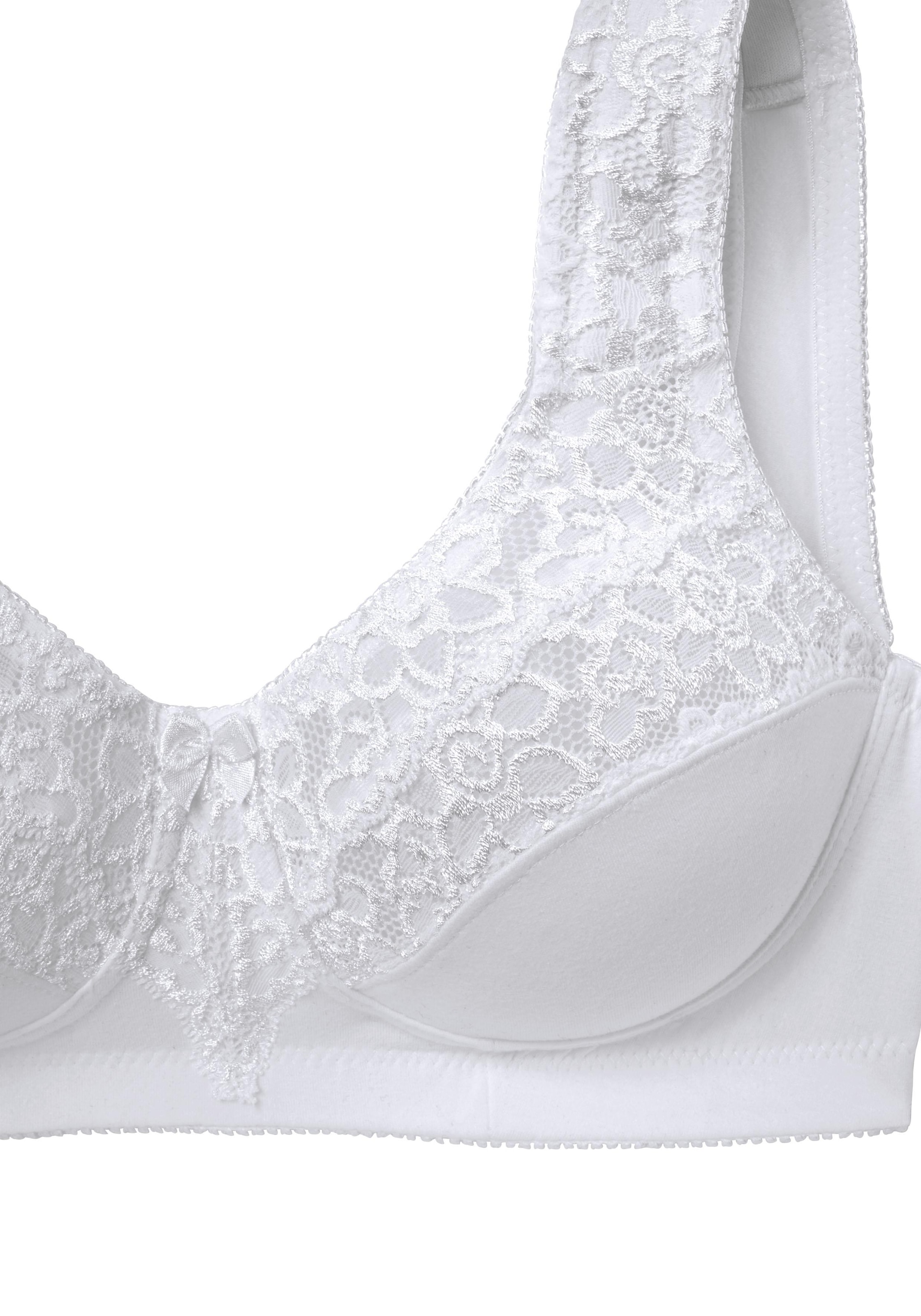 petite fleur Entlastungs-BH, (Packung, 2 Stück), ohne Bügel, mit eleganter Spitze, Basic Dessous