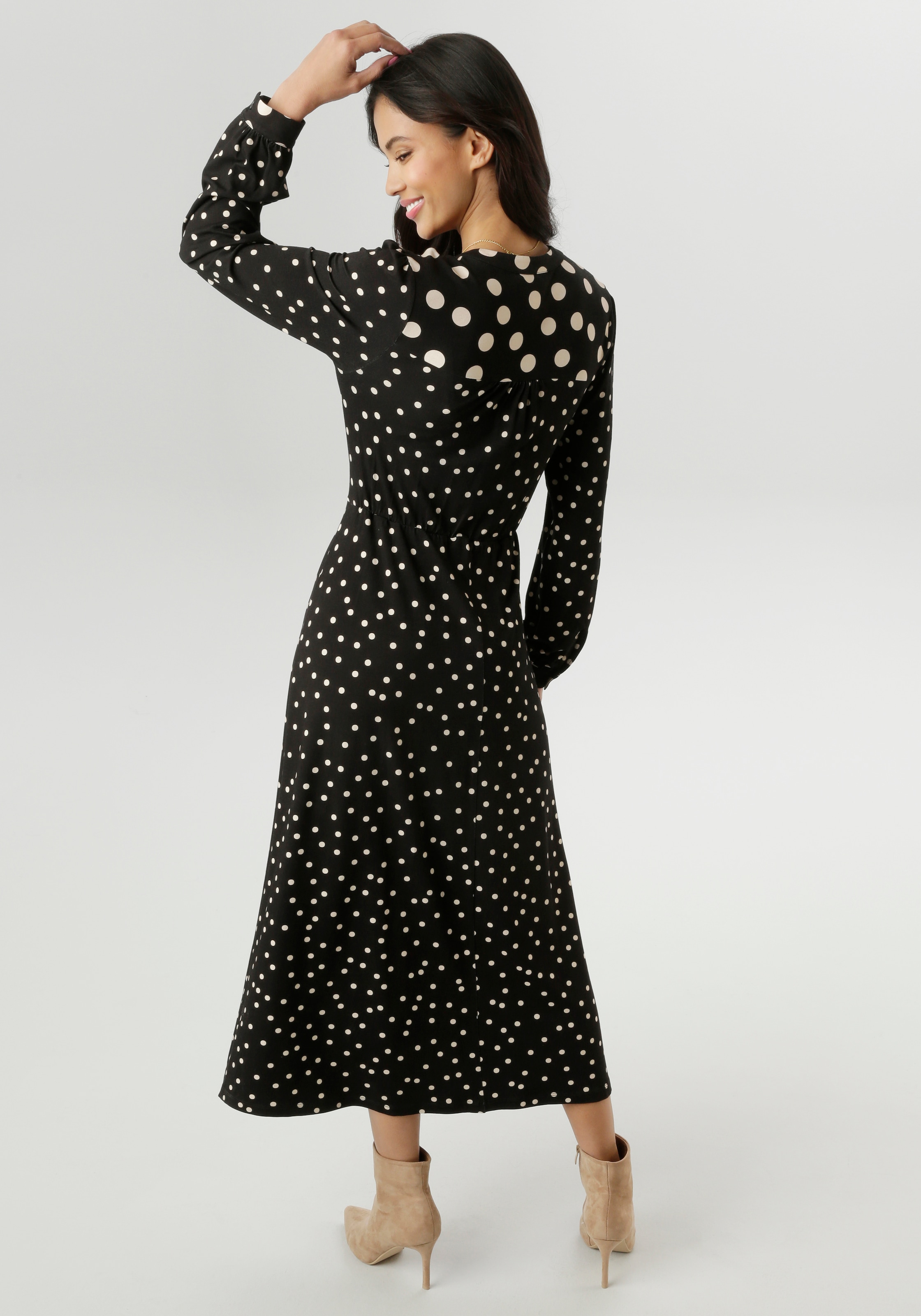 Aniston SELECTED Midikleid, mit raffiniertem Tupfendruck - NEUE KOLLEKTION
