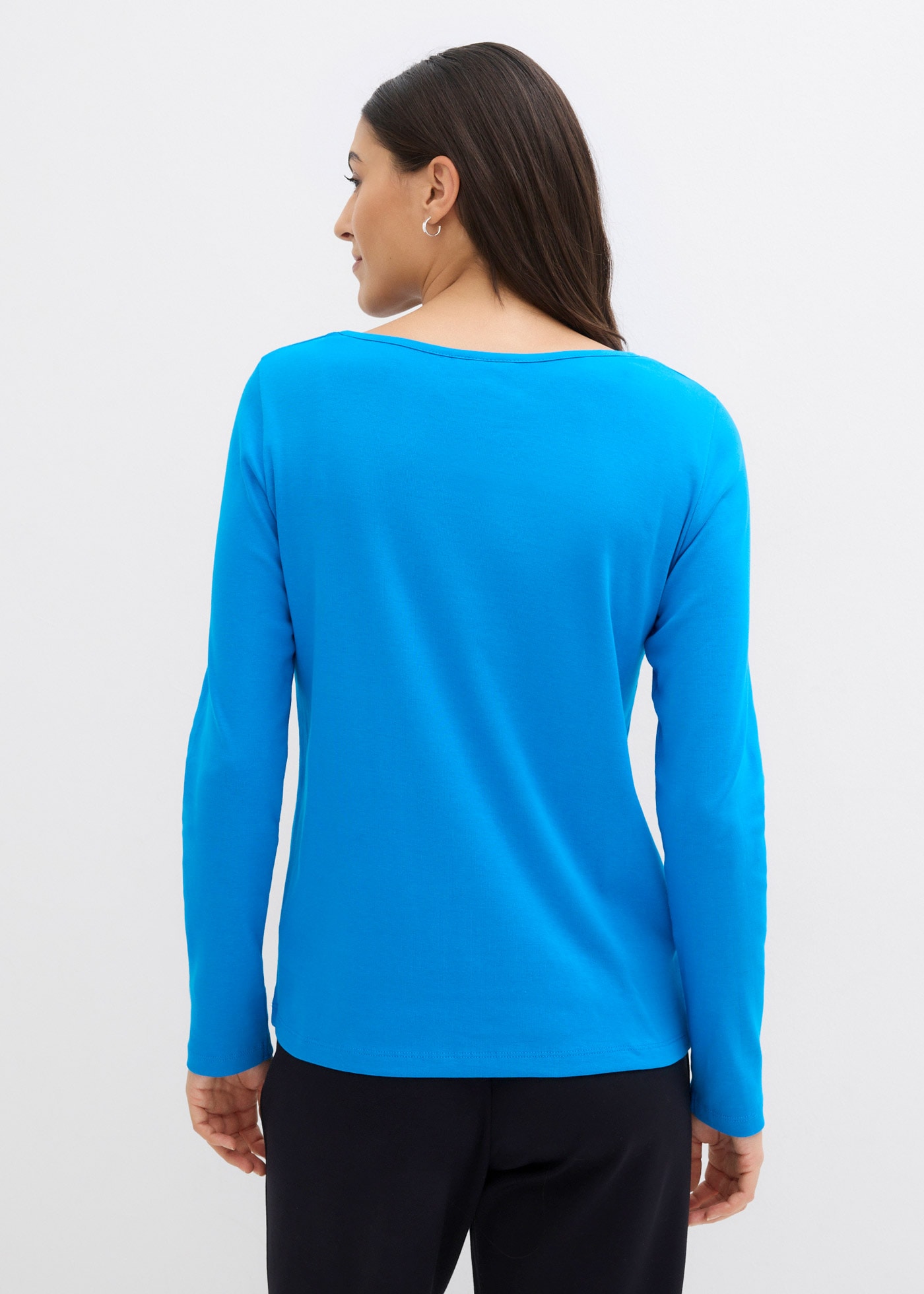 bonprix Langarmshirt 1 körperbetonte Passform, Langarm, mit kurzer Knopfleiste im Henley-Stil