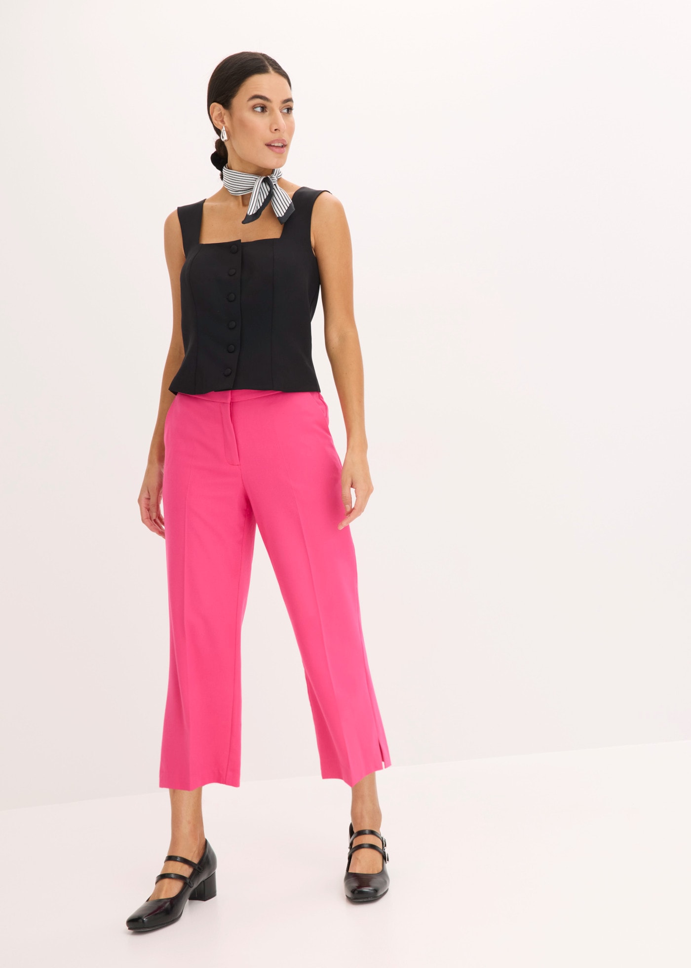 bonprix 3/4-Hose  Regular Fit, mit Schlitz, aus Polyester, Viskose und Elasthan