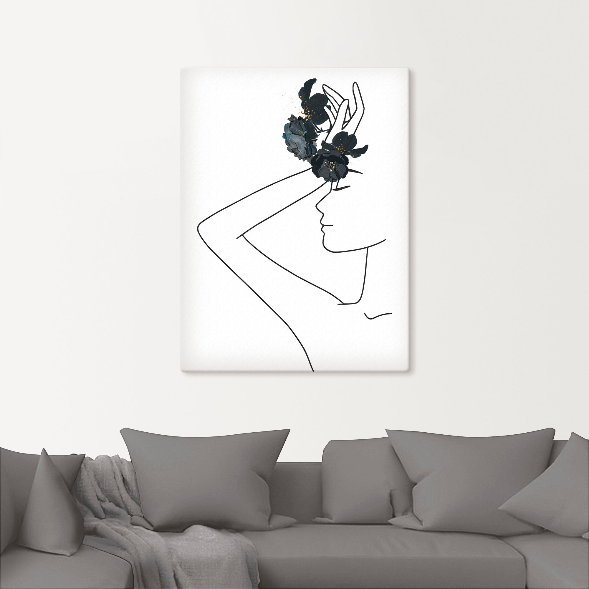 Artland Wandbild »Moderne LineArt Mädchen I«, Modebilder, (1 St.), als Leinwandbild, Poster in verschied. Größen