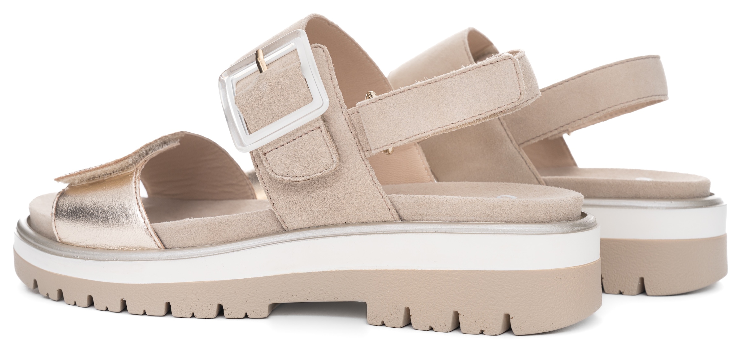 Ara Plateausandaletten »MALAGA«, Plateausandale, Klettschuh in Bequemweite G (= weit)