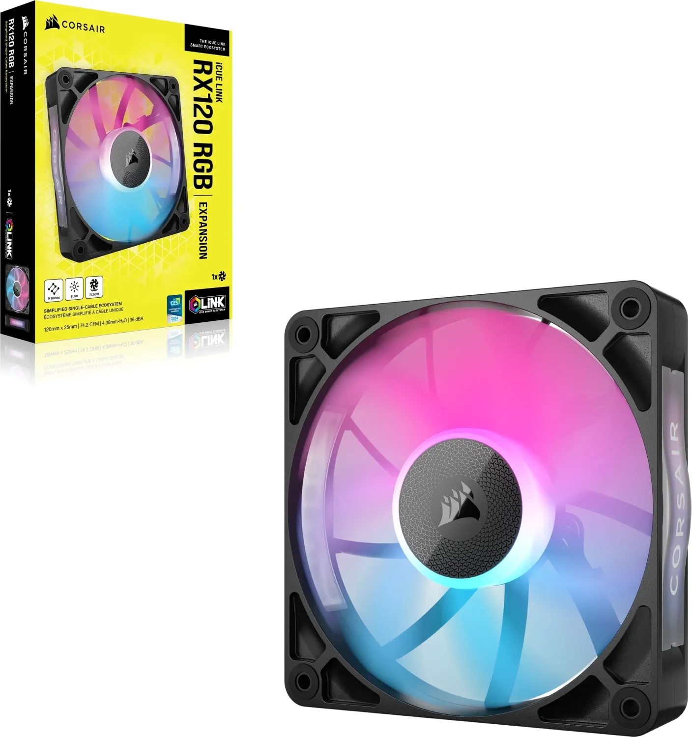 Corsair CPU Kühler »iCUE LINK RX120 RGB 120-mm-PWM-Einzellüfter-Erweiterung«