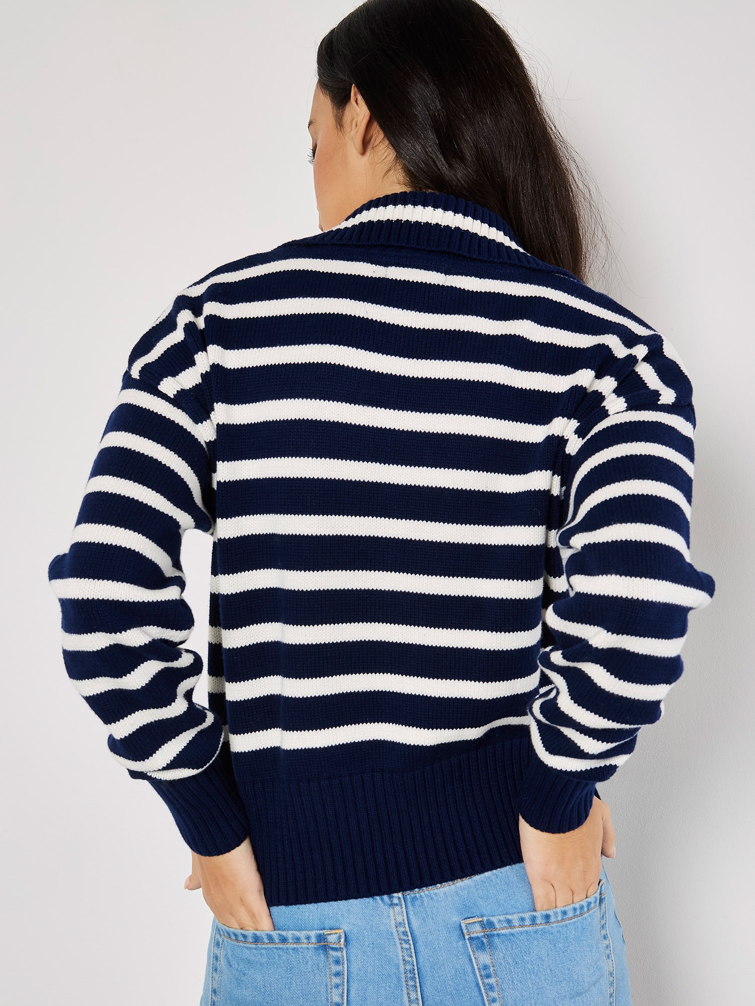 Apricot Streifenpullover »Pullover« mit Reißverschluss