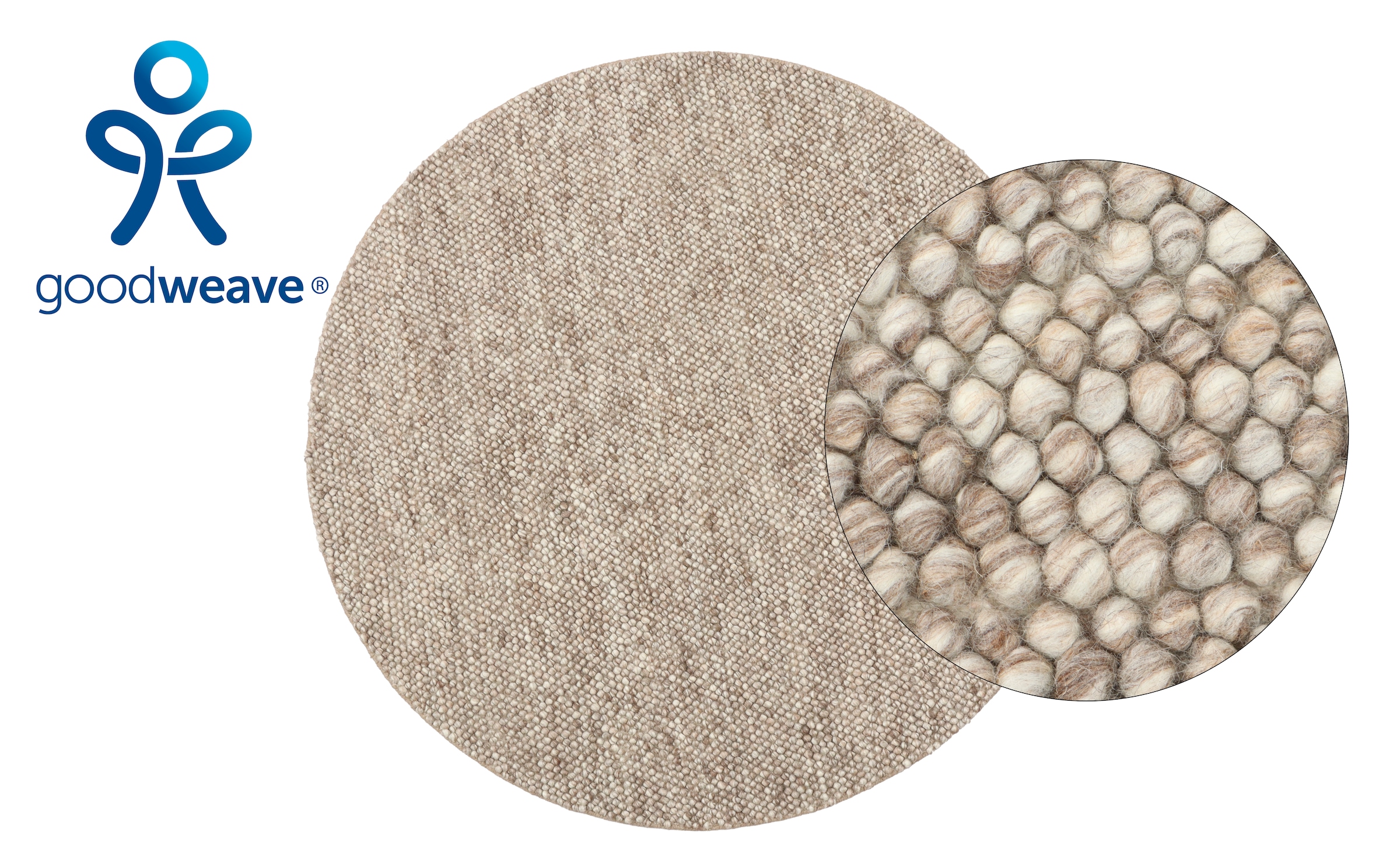 OTTO home Wollteppich »Wolly« rund 14 mm Höhe Wolle, handgewebt, Handweb Teppiche, Wohnzimmer, Schlafzimmer