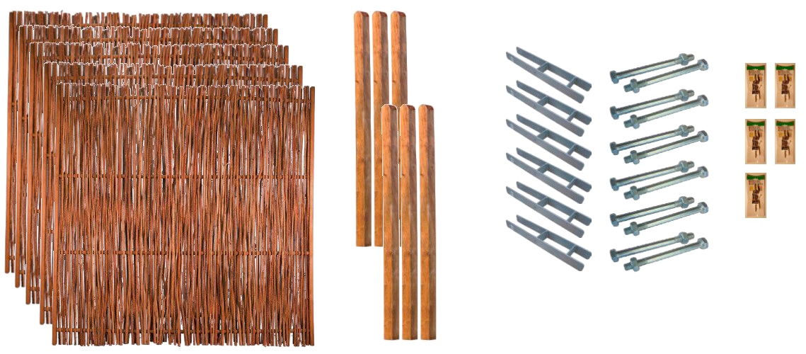 Tetzner & Jentzsch Geflechtzaun »Portland 3« 5 Elemente in beige, Größe H/L: 180 cm x 9,54 m