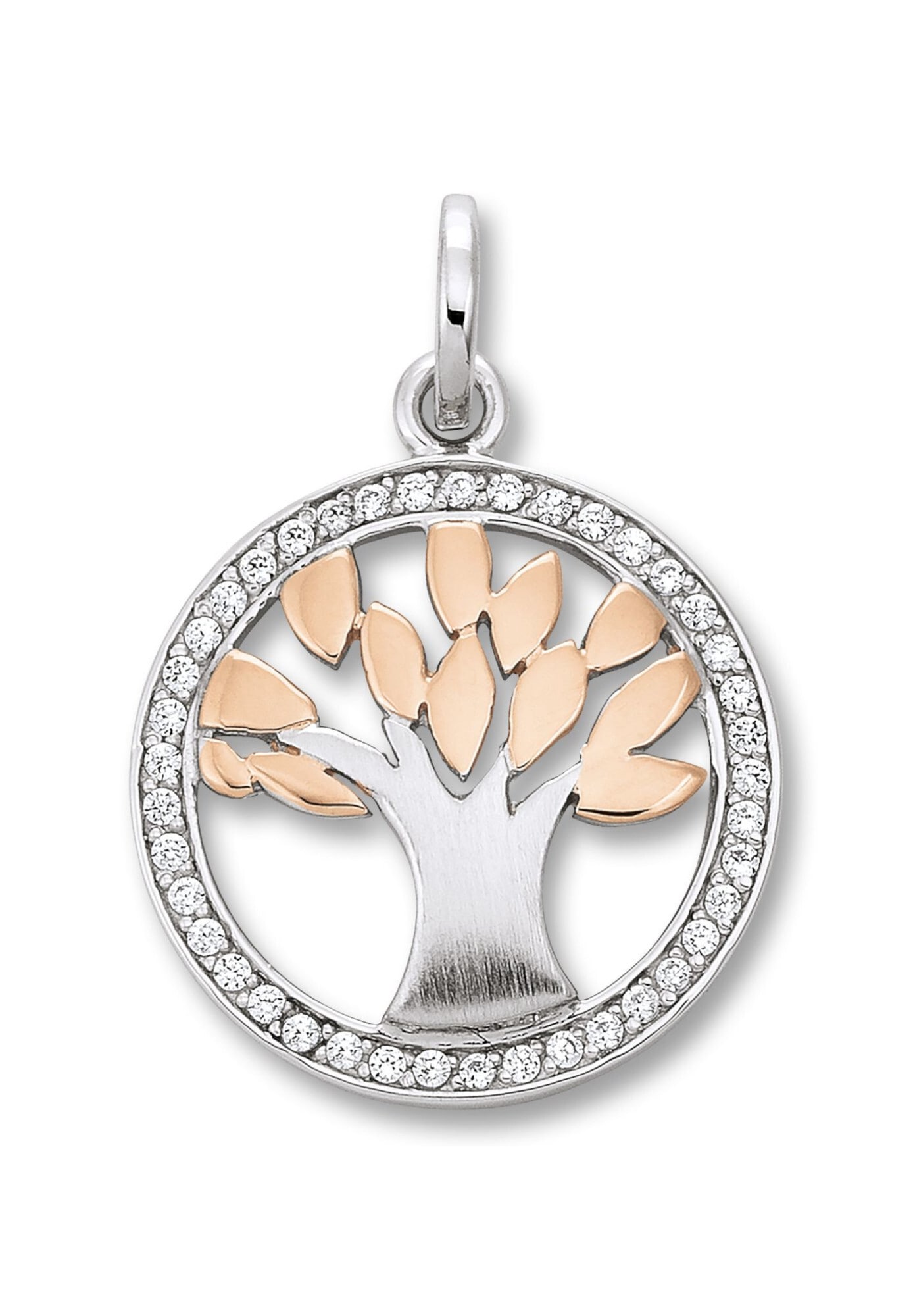 ONE ELEMENT Kette und Anhänger Set »Schmuckset - Set mit Halskette Zirkonia Lebensbaum Anhänger aus 925 Silber«