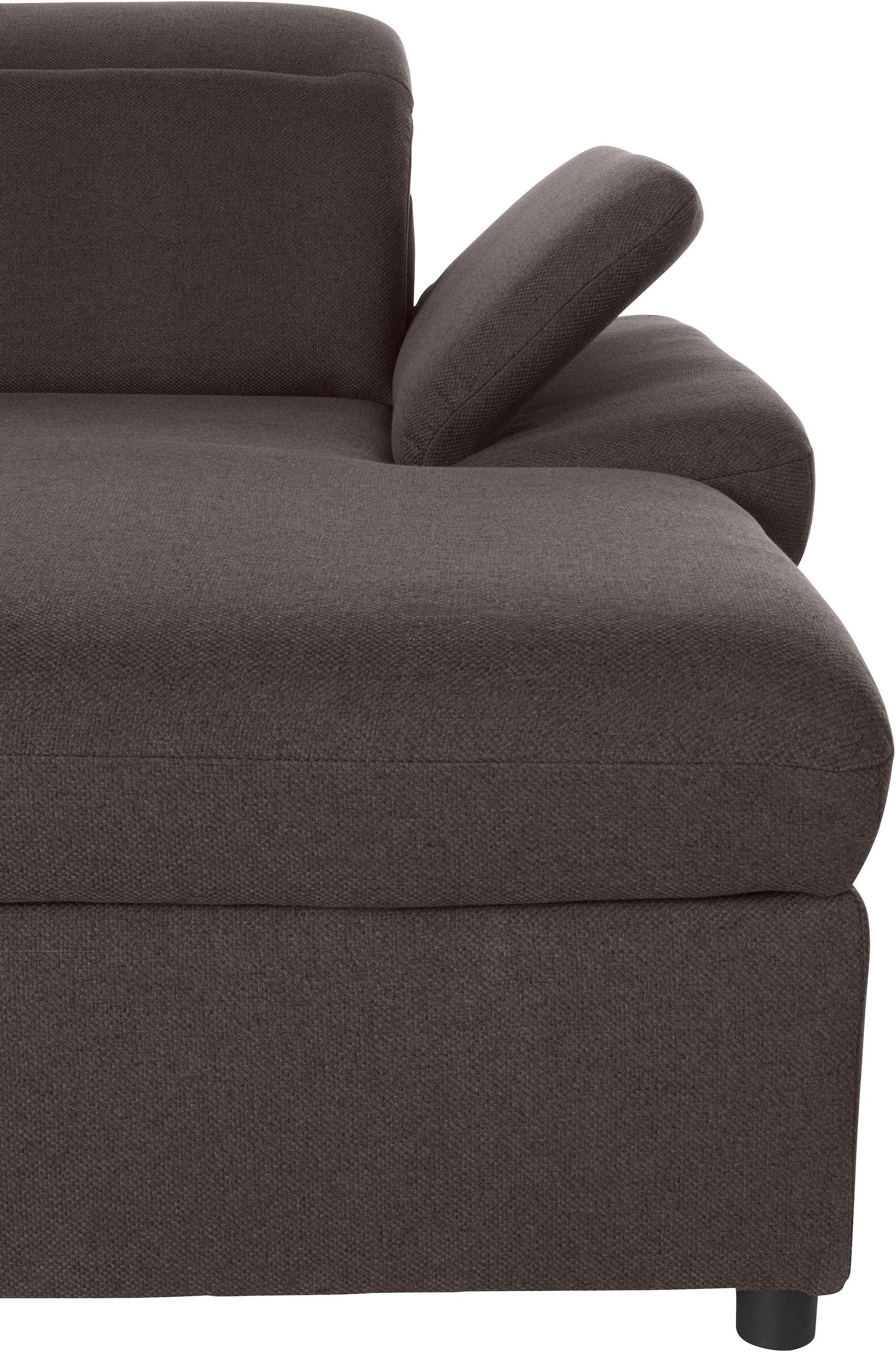 exxpo - sofa fashion Ecksofa »Kyoto, inkl. Kopfteil- und Armteilverstellung, hoher Sitzkomfort«, wahlweise mit Bettfunktion und Bettkasten, hochwertige Bezüge, L-Form