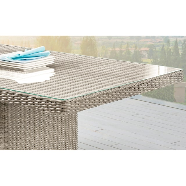 Glasplatte mit 165x100x75cm Gartentisch Online aufgelegter Shop rechteckig, »LUNA«, OTTO Destiny Polyrattan,