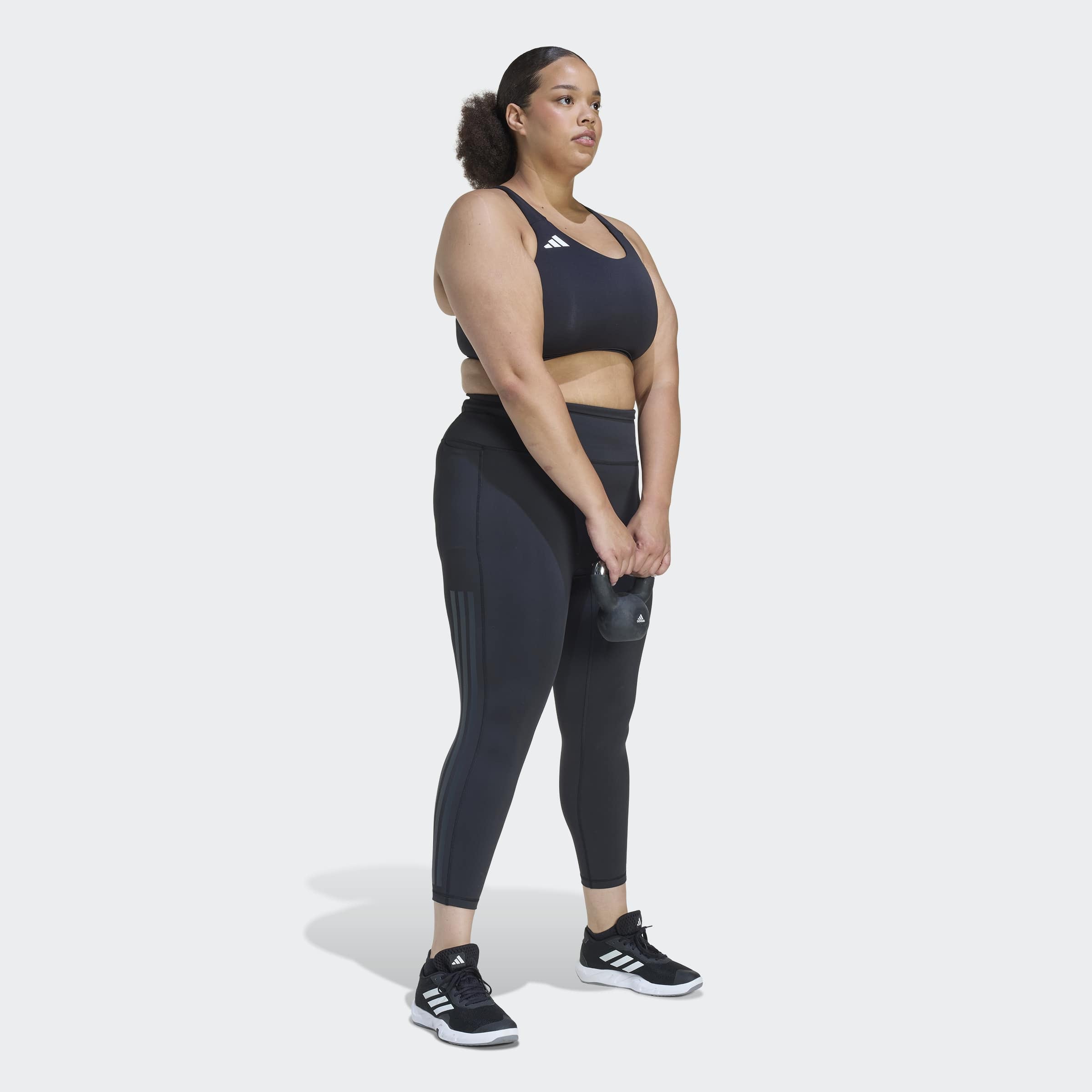 adidas Performance Trainingstights »OPTIME WORKOUT 3-STREIFEN 7/8 LEGGINGS – GROSSE GRÖSSEN«