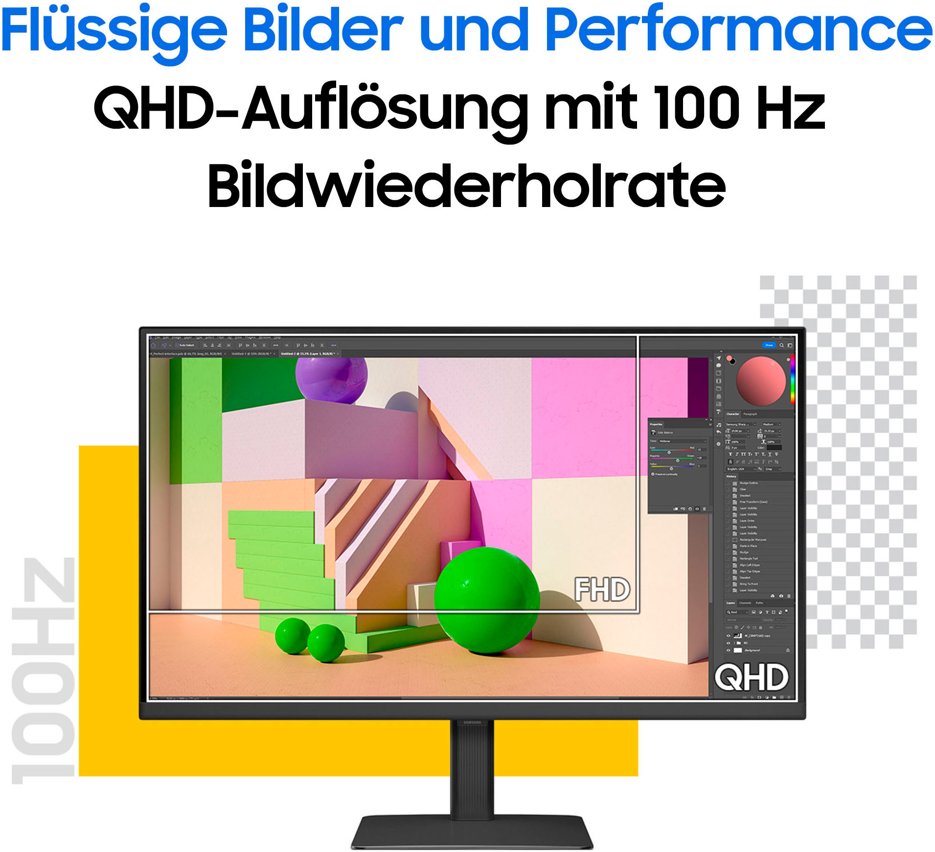 Samsung LED-Monitor »S32D600UAU«, 80 cm/32 Zoll, 2560 x 1440 px, QHD, 5 ms Reaktionszeit, 100 Hz