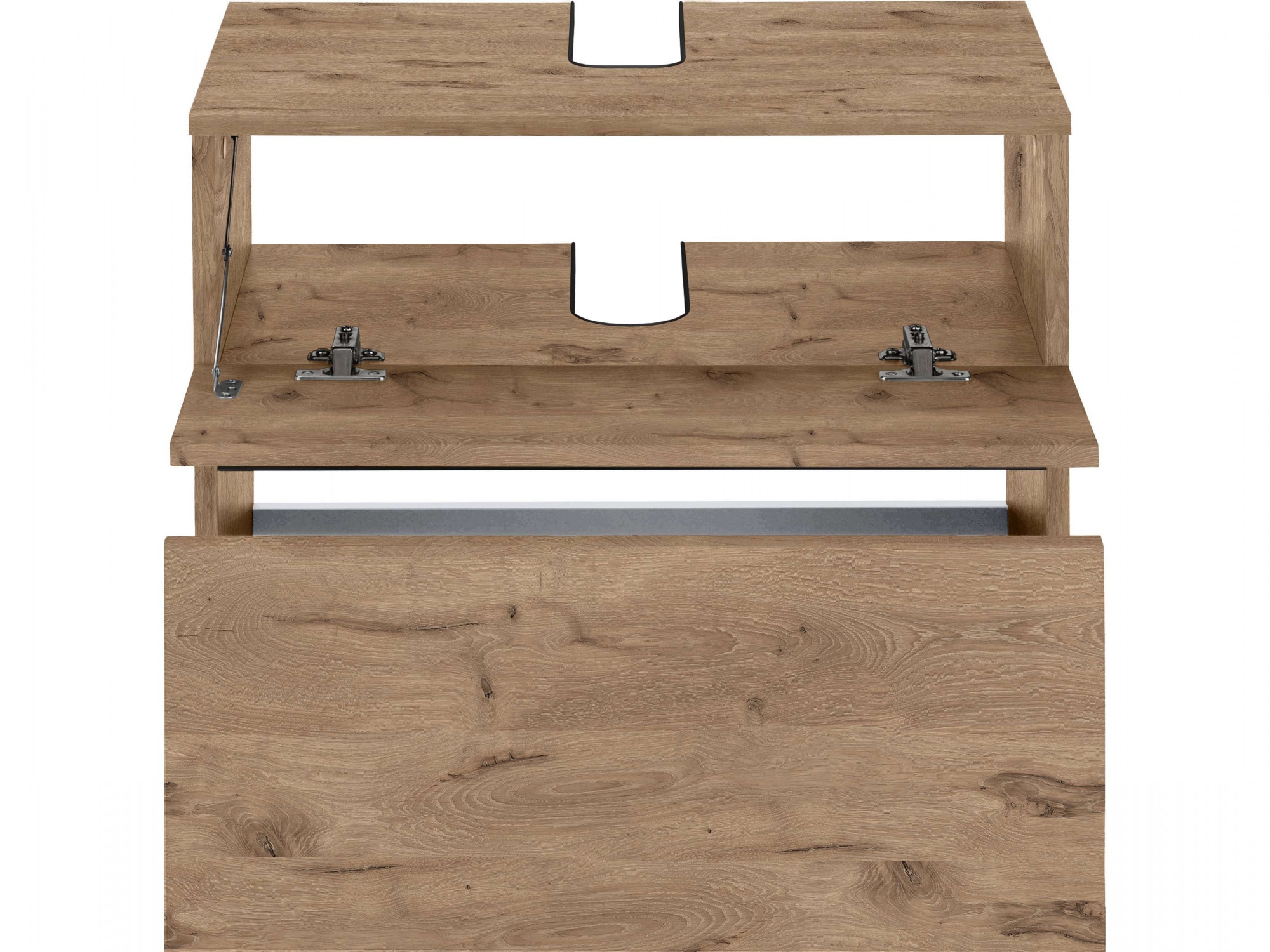 Home affaire Waschbeckenunterschrank »Wisla«, Siphonausschnitt, Push-to-open-Funktion, Breite 60cm, Höhe 55 cm