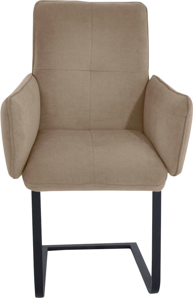 K+W Komfort & Wohnen Freischwinger »6502« () Freischwinger mit Armlehnen, Flachstahlkufe in schwarz