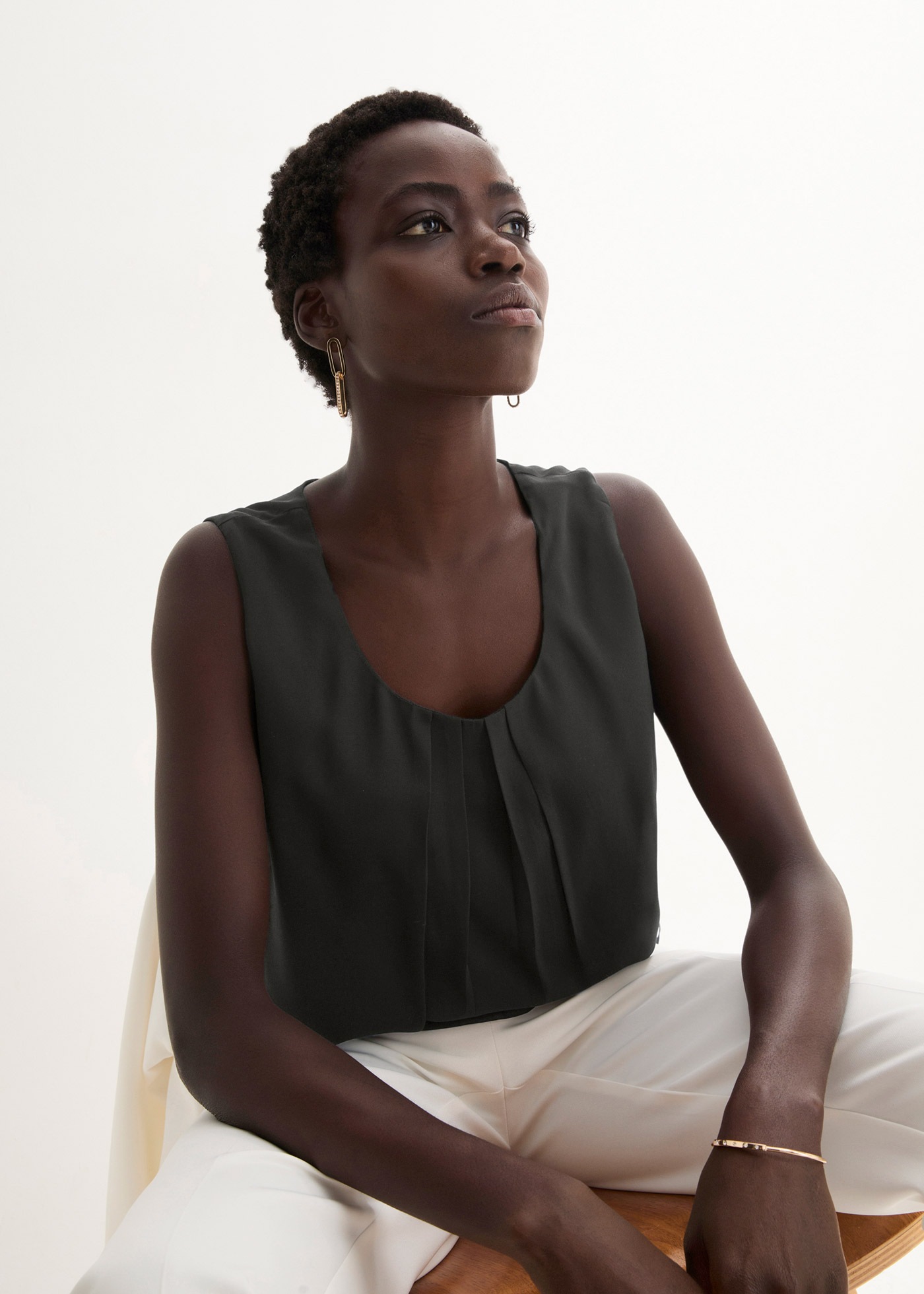 bonprix Blusentop lockerer Schnitt, für Frühjahrsmode und Sommermode, aus Polyester