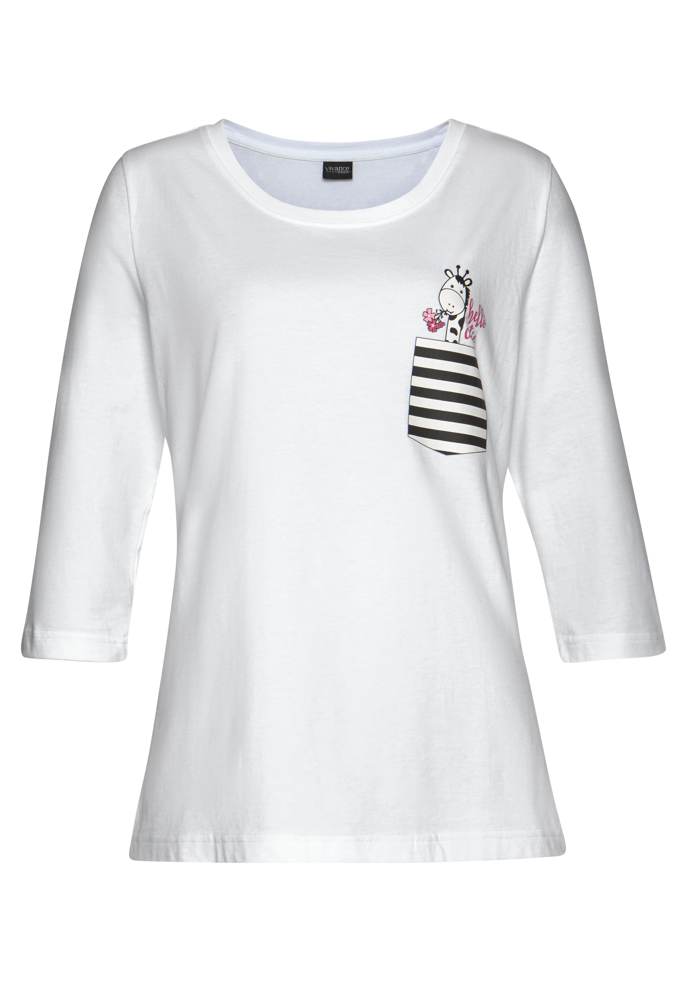 Vivance Dreams Pyjama, (2 tlg.), mit verspieltem Giraffen-Print