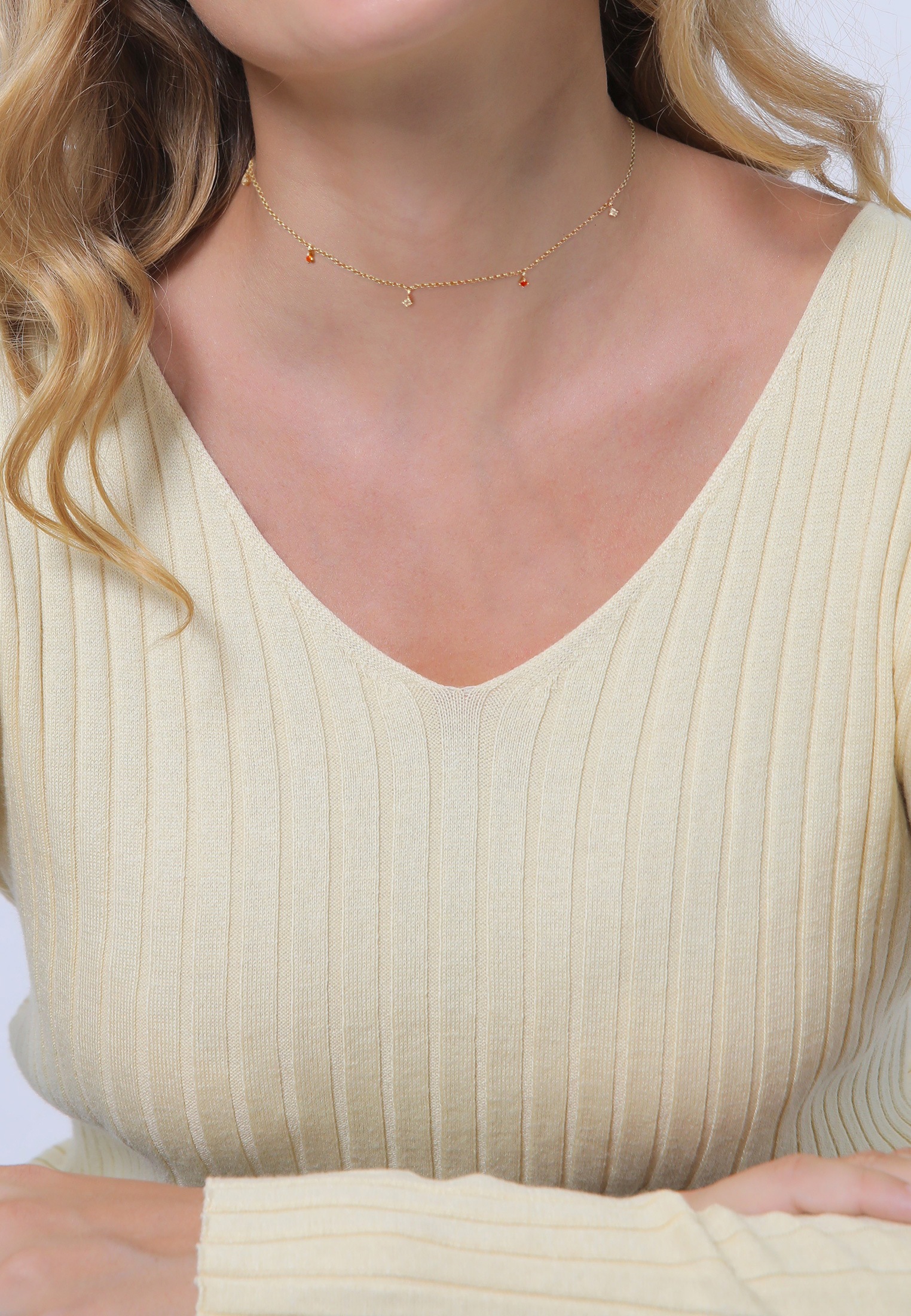 Elli Choker »Halskette Choker Solitär Zirkonia Elegant 925er Silber«