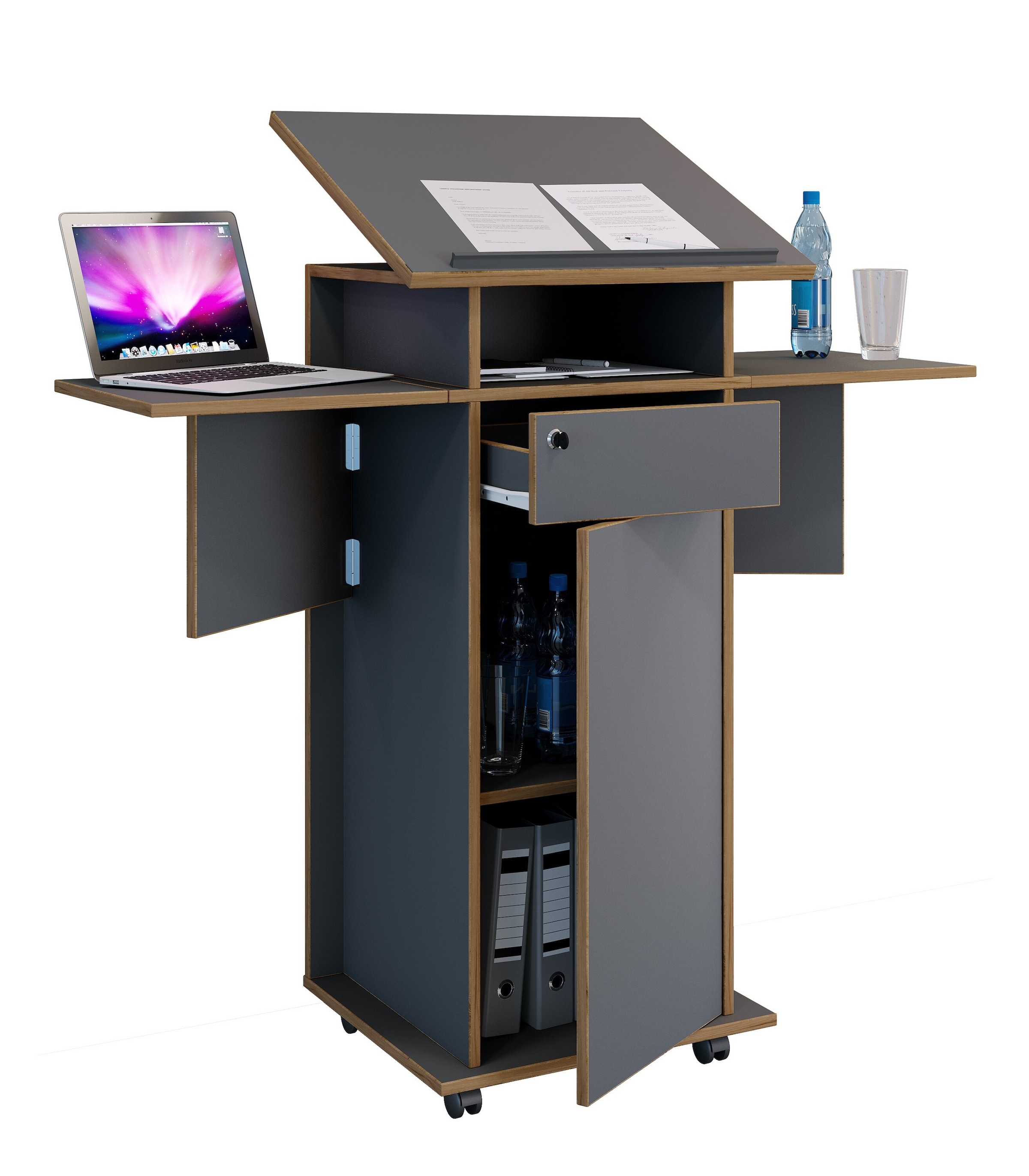 VCM Stehpult »Holz Stehpult Rednerpult Stehtisch Rollen Salia T« 1 Stk. tlg.