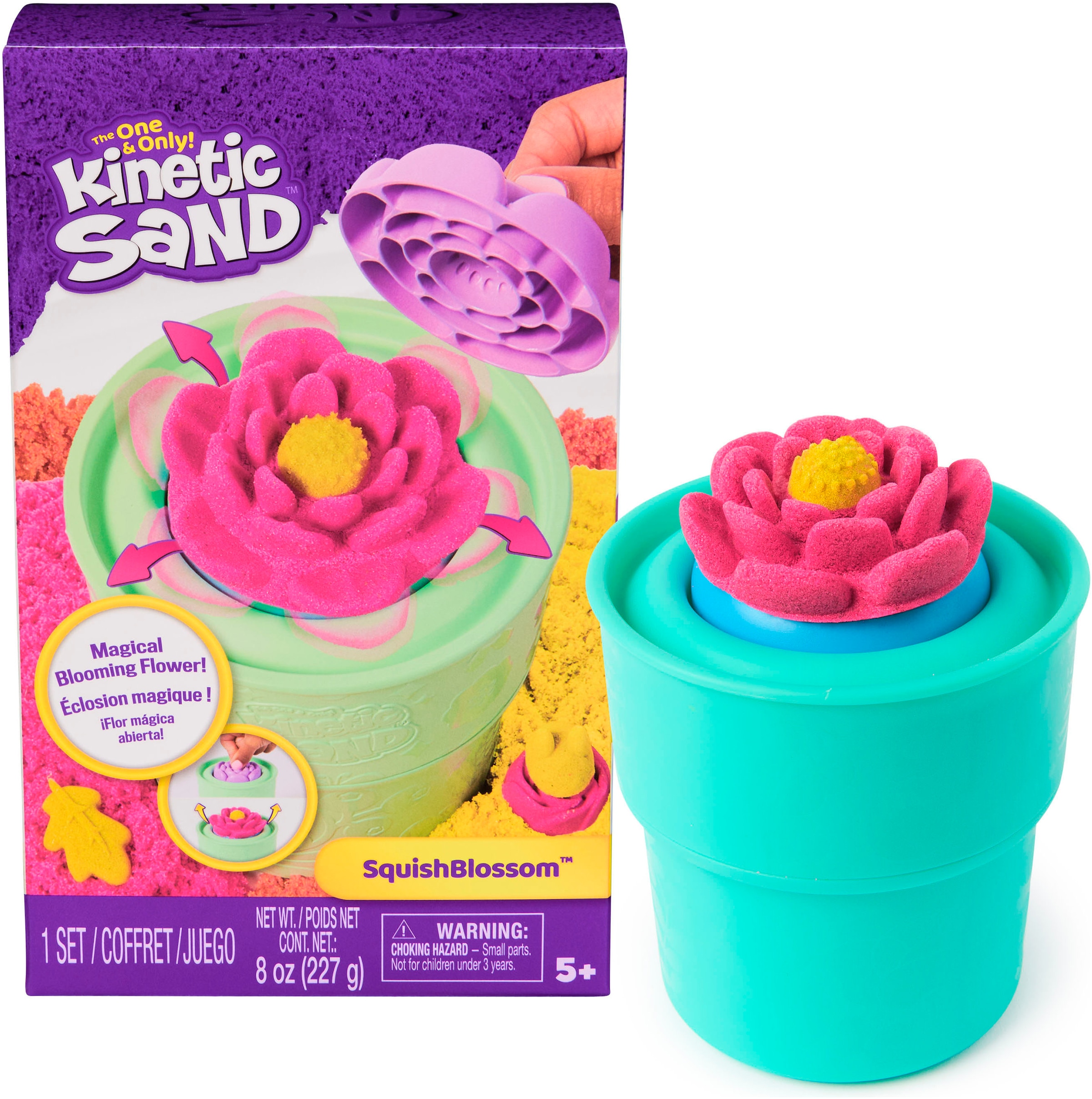 Spin Master Kreativset "Kinetic Sand - Squish Blumen Set"