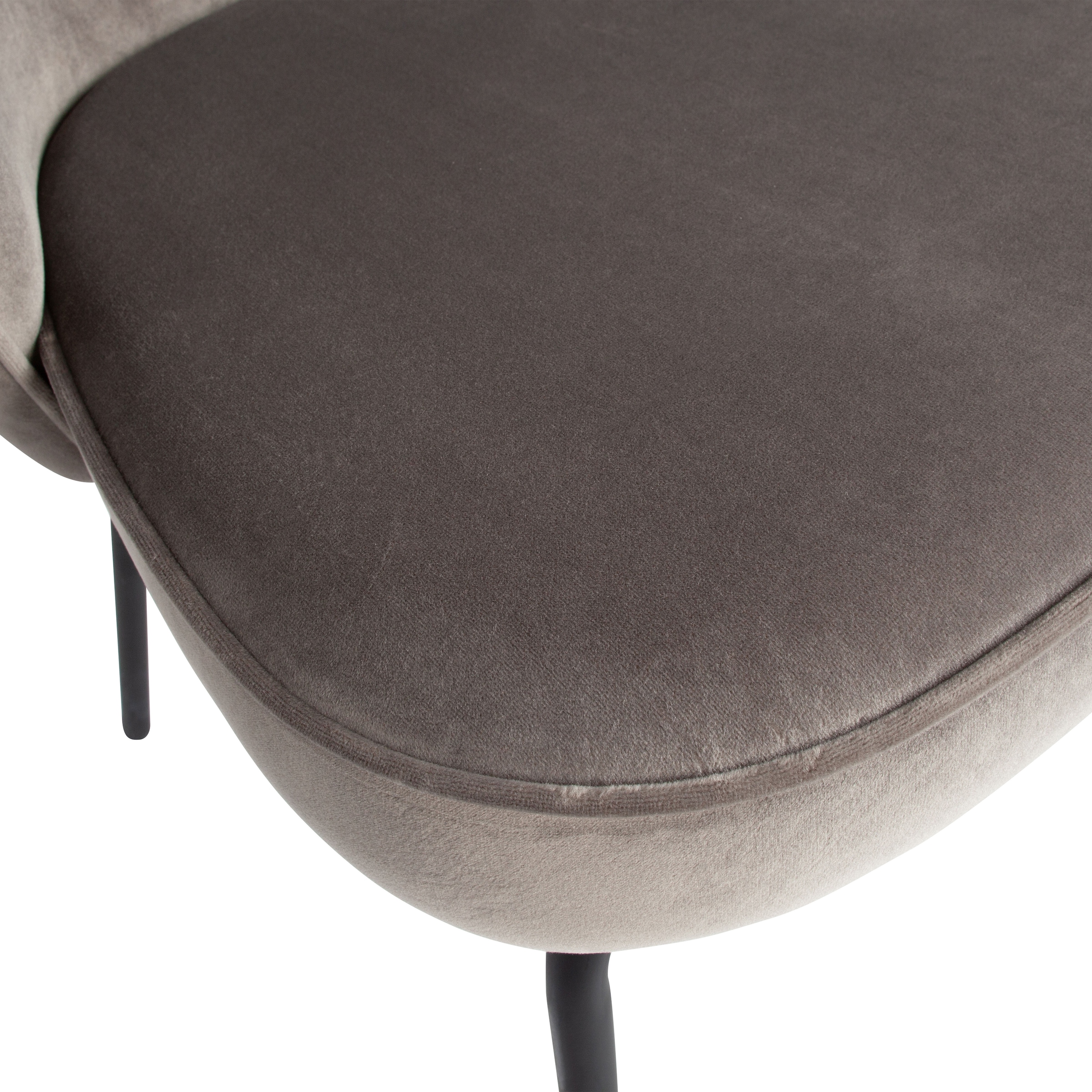 WOOOD Esszimmerstuhl »Admit Bezug mit Metallgestell und runde Formen H 78 x B 60 x T 58 cm« (Set) 2 Stk.(Set, 2 St) Velvet, Tragkraft 150 kg, schwarzen Beinen, pfleigleicht