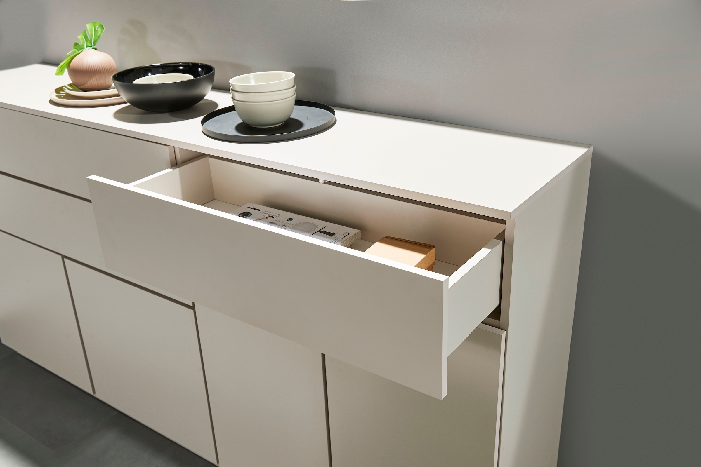 HBZ Sideboard »Vince Sideboard, B/H/T 191x100x38 cm« 1 Stk. tlg. Breite 191 cm, Push-to Open, Melaminbeschichtung