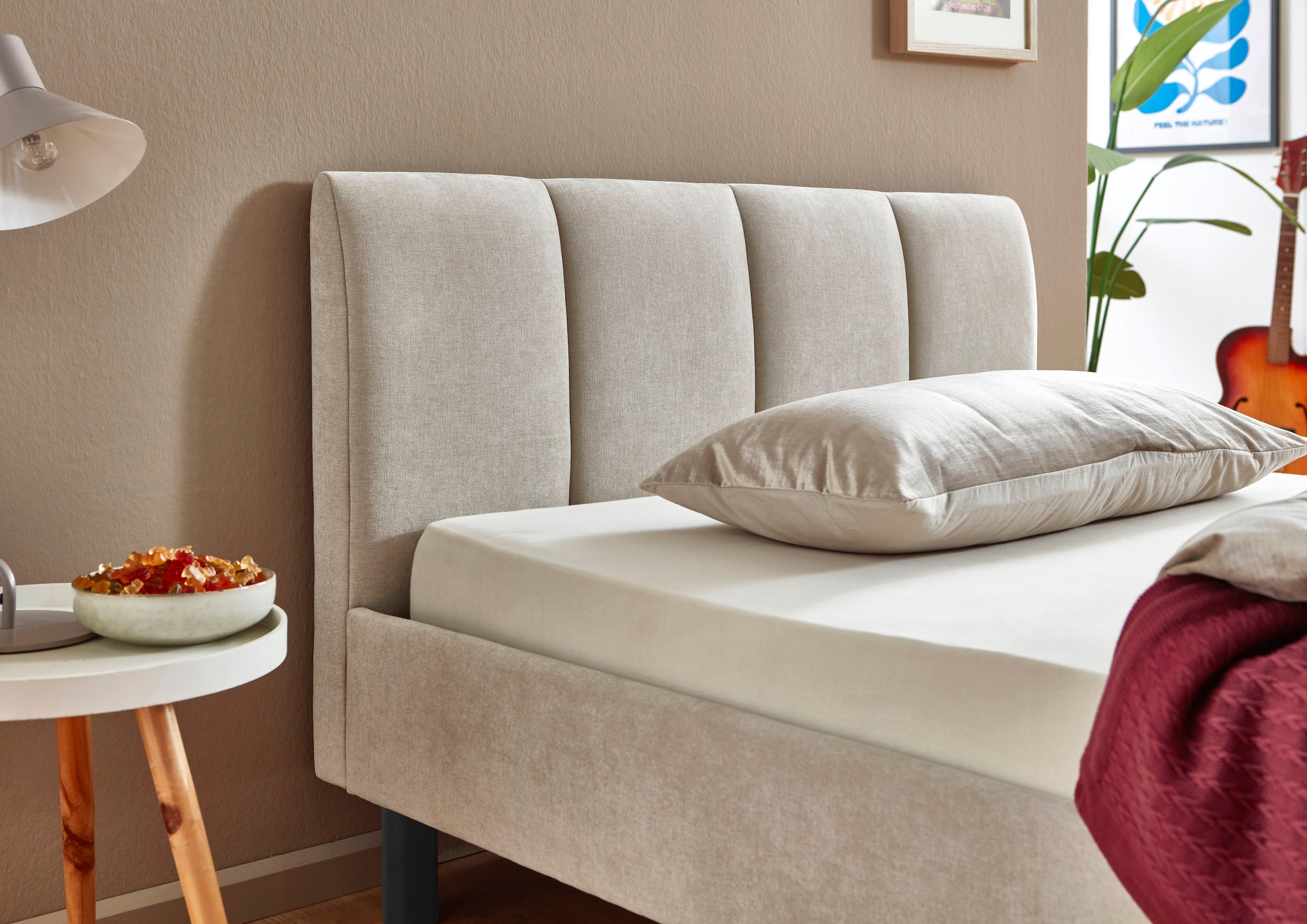 meise.möbel Polsterbett »Joker, in verschiedenen Breiten und Farben erhältlich« wahlweise mit schwarzem oder eichefarbigem Holzfuß