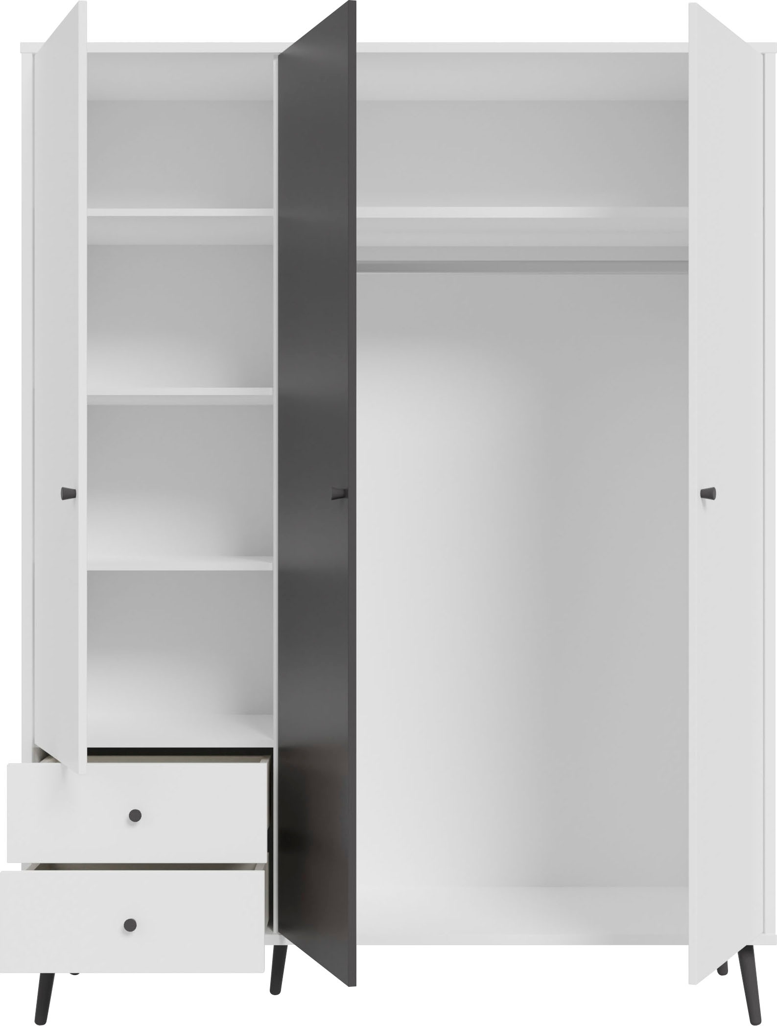 FORTE Drehtürenschrank »Harllson EasyKlix by Forte«, Montage von Korpus und Türen ohne Werkzeug oder Schrauben