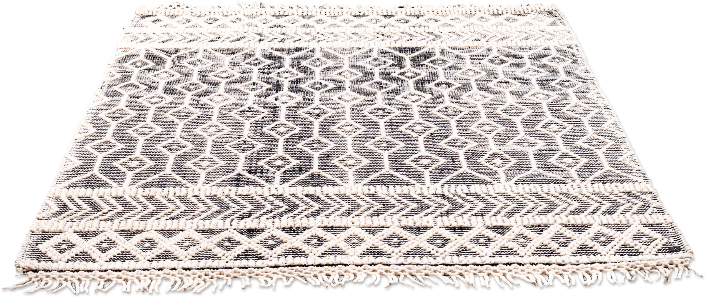 Teppich »Colored Macrame«, rechteckig, Handweb Teppich, reine Wolle, handgewebt, mit...