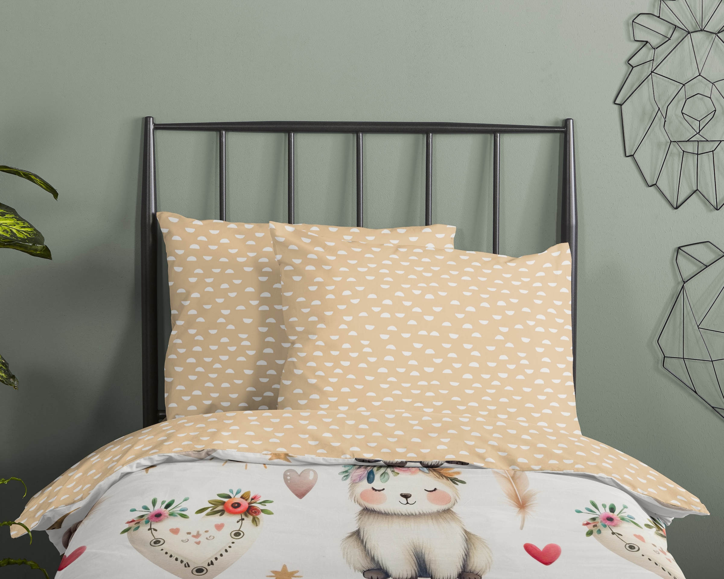 good morning Babybettwäsche »Luz«, Baumwolle, Renforcé, 2 Teilig, Wendeoptik, Kind, Baby, Tiere, Sand
