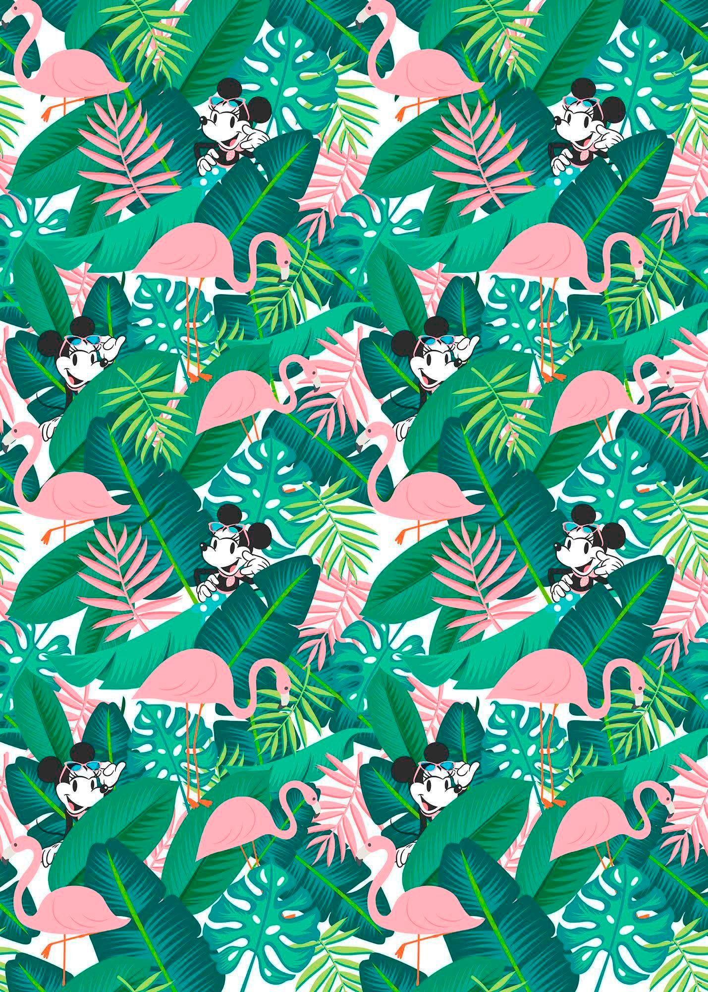 Komar Vliestapete »Digitaldruck Vlies -  Minnie Tropical - Größe 200 x 280 cm« bedruckt glatt Kinderzimmer