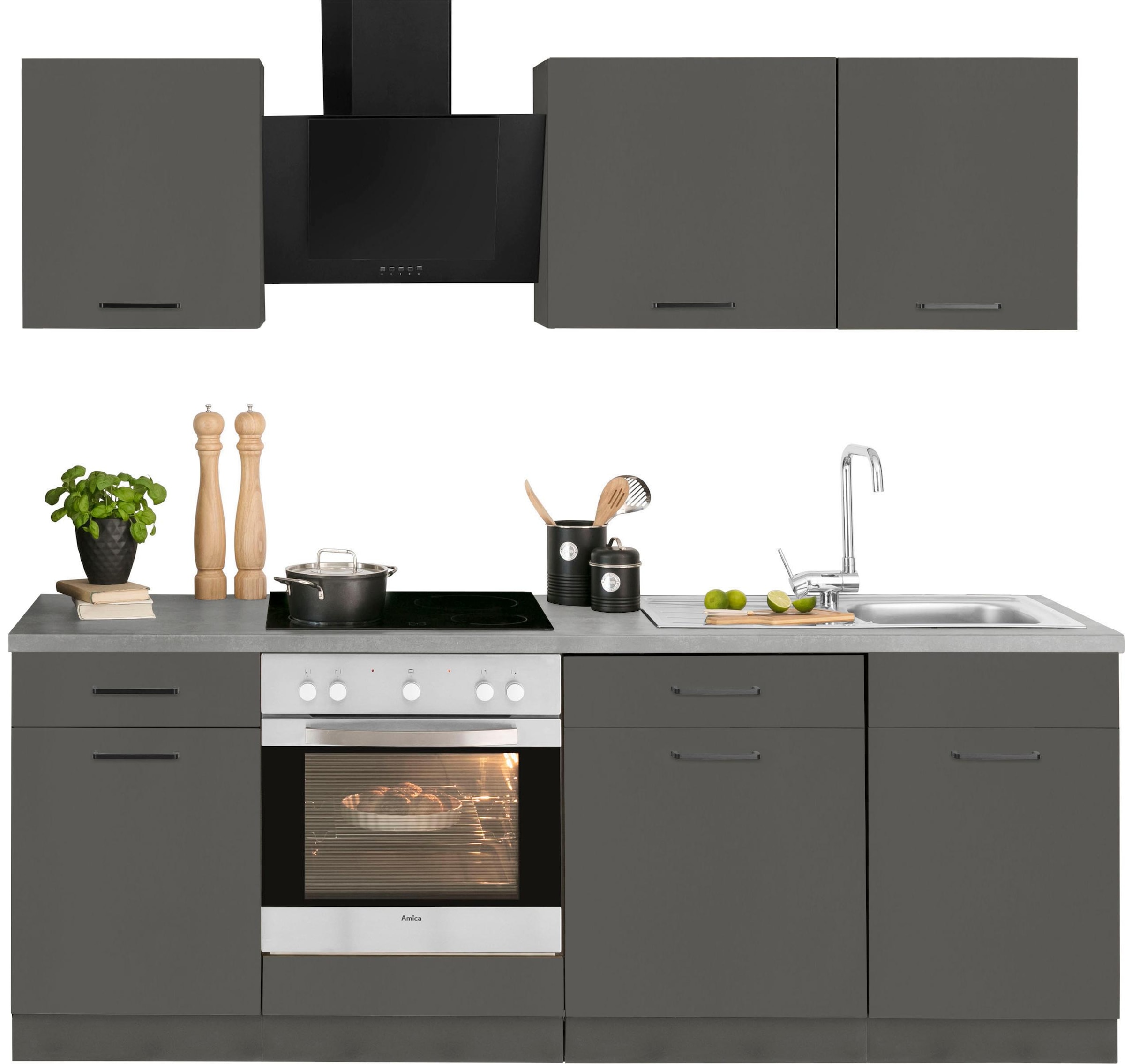 wiho Küchen »Esbo«, Küchenzeile OTTO 220 bei Breite cm mit E-Geräten