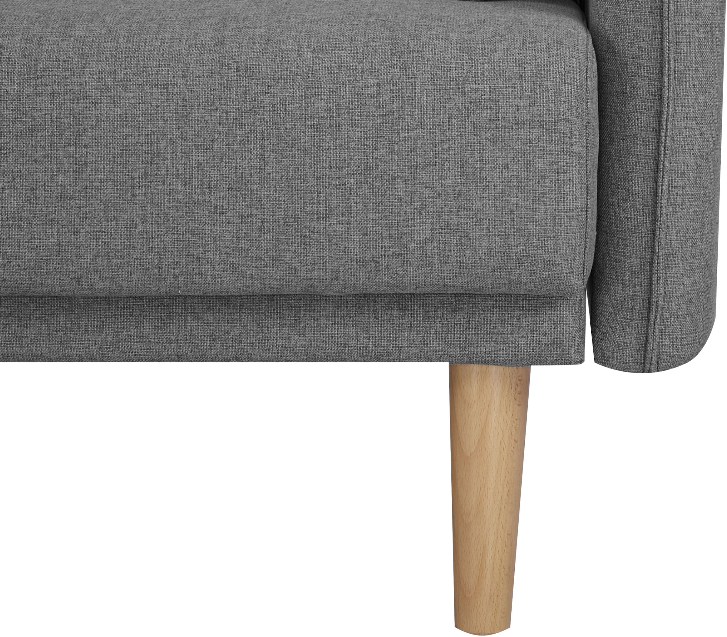 Home affaire Schlafsofa »SORENITY, 196 cm, 3-Sitzer, verstellbare Rückenlehne« Klappmechanismus, feiner Webstoff, natürliche Farben