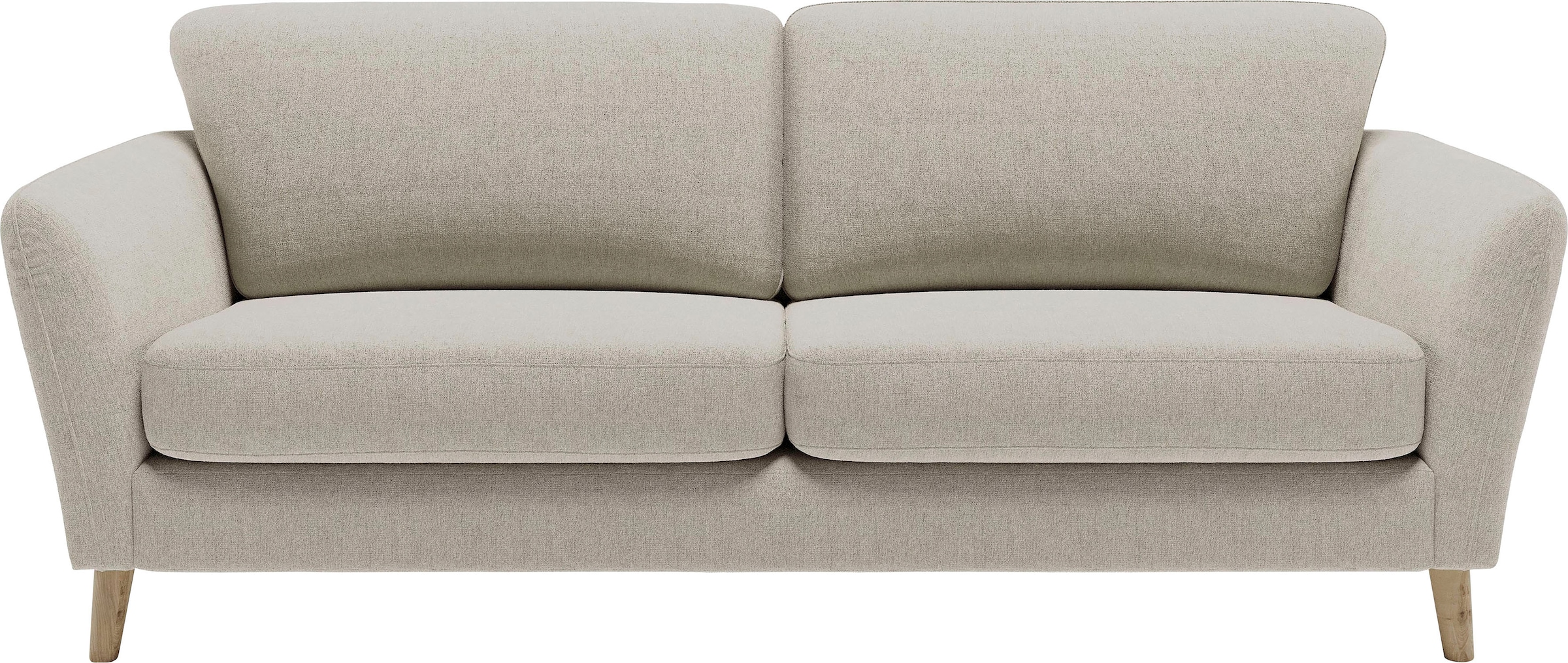 Home affaire 3-Sitzer »MARSEILLE 3er Sofa 206 cm, Cord, Flachgewebe, Struktur, Webstoff«, Massivholzbeine Eiche, Landhausstil, Wellenunterfederung