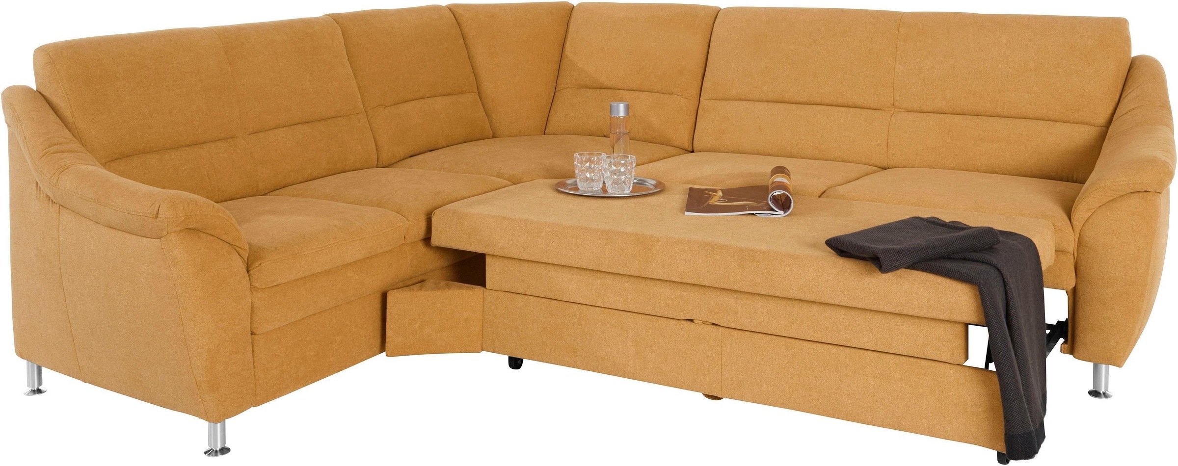Places of Style Ecksofa »Cardoso L-Form«, mit Trapezecke für mehr Sitzkomfort, wahlweise auch mit Bettfunktion