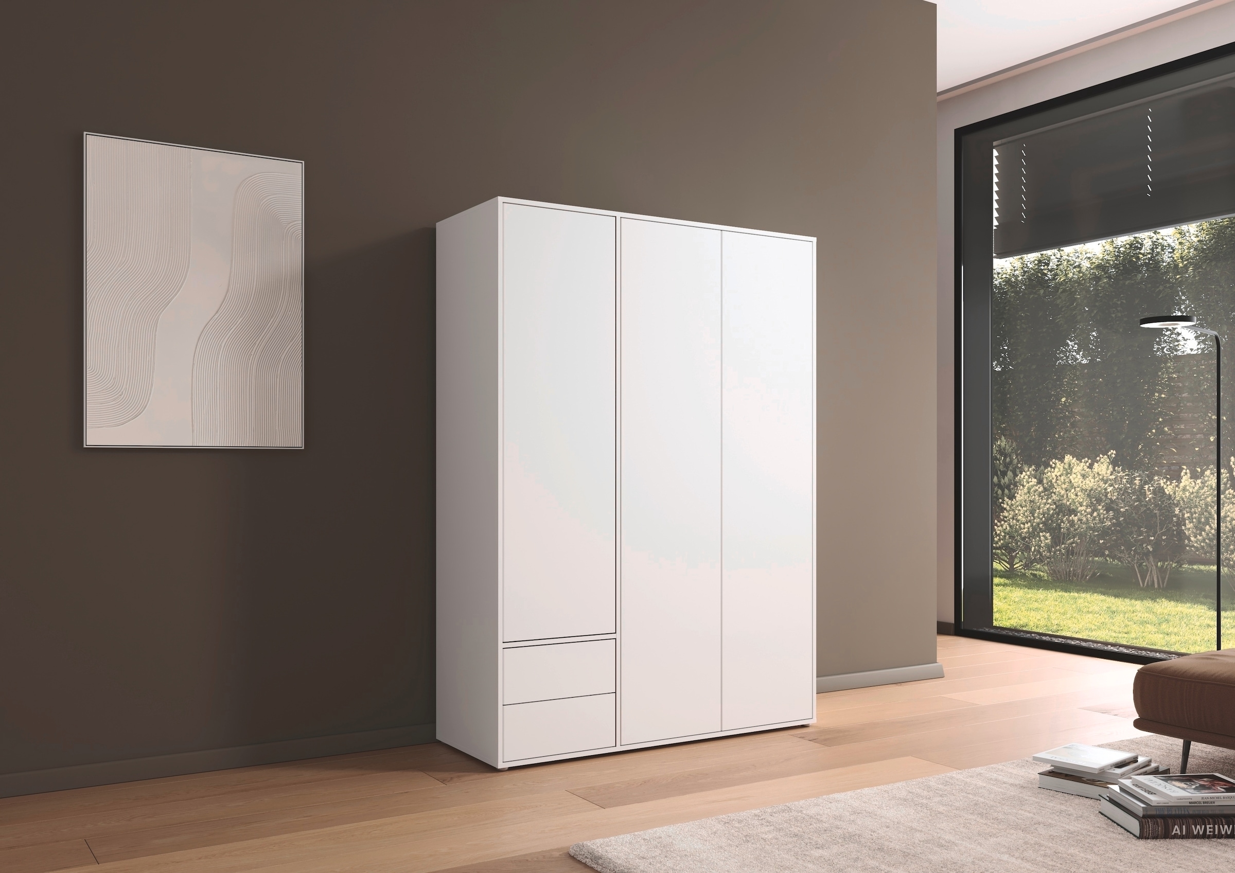 rauch Drehtürenschrank »Kleiderschrank Schrank Garderobe Wäscheschrank NABILA viel Stauraum« in 3 verschiedenen Ausstattungen BASIC/CLASSIC/PREMIUM,  mit 2 Schubladen und Push-to-Open Funktion TOPSELLER MADE IN GERMANY