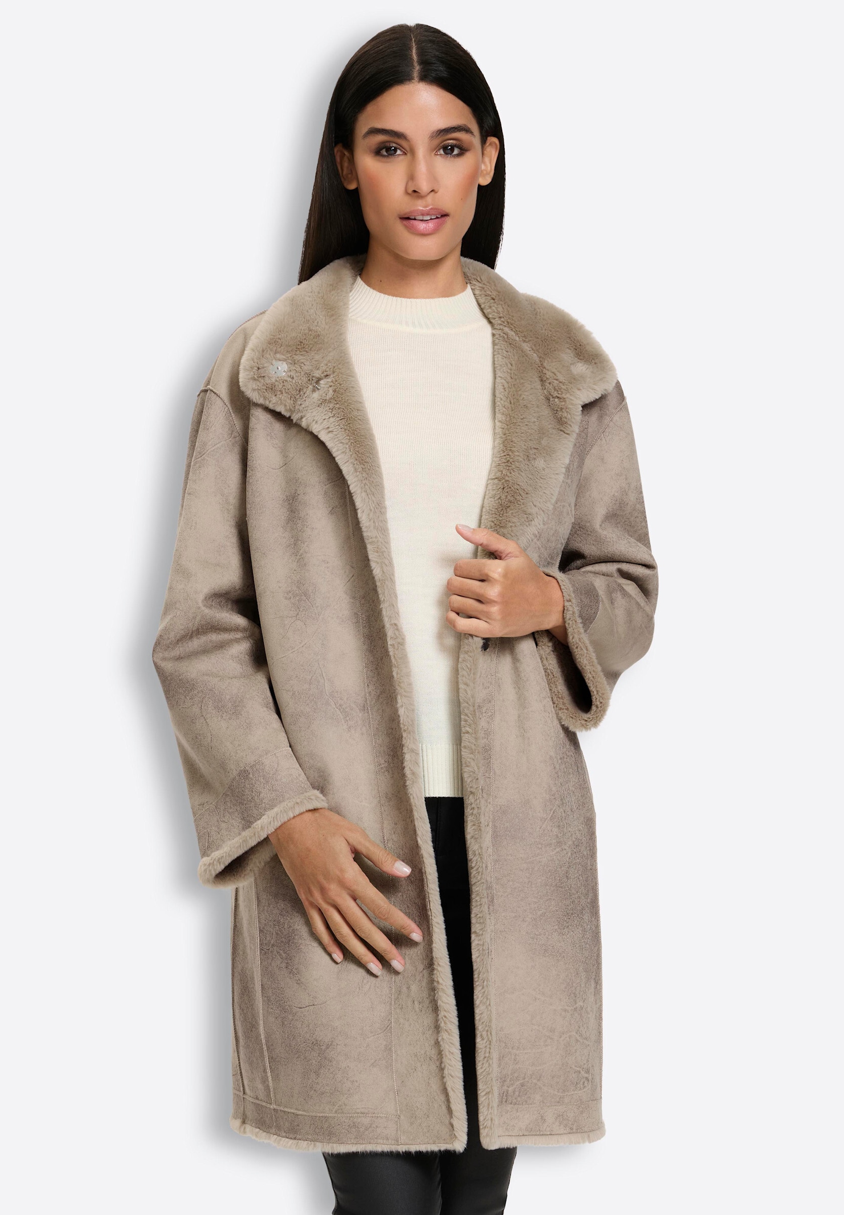 heine Langjacke »Wende-Mantel Mantel zum Wenden« ohne Kapuze