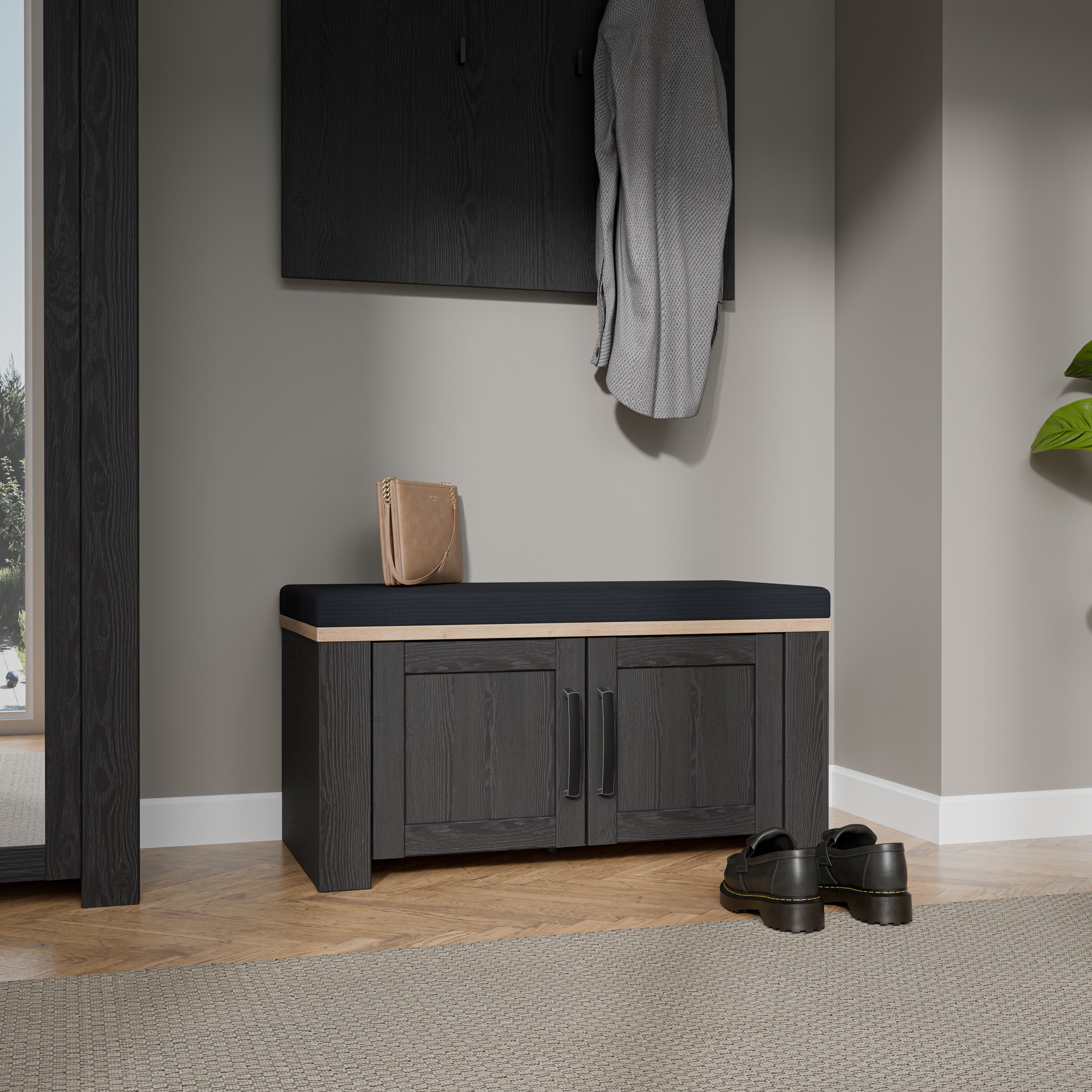 FORTE Polsterbank »Bohol, Garderobenbank mit Sitzpolster, Stauraum« B/H/T 86,5/45/42cm