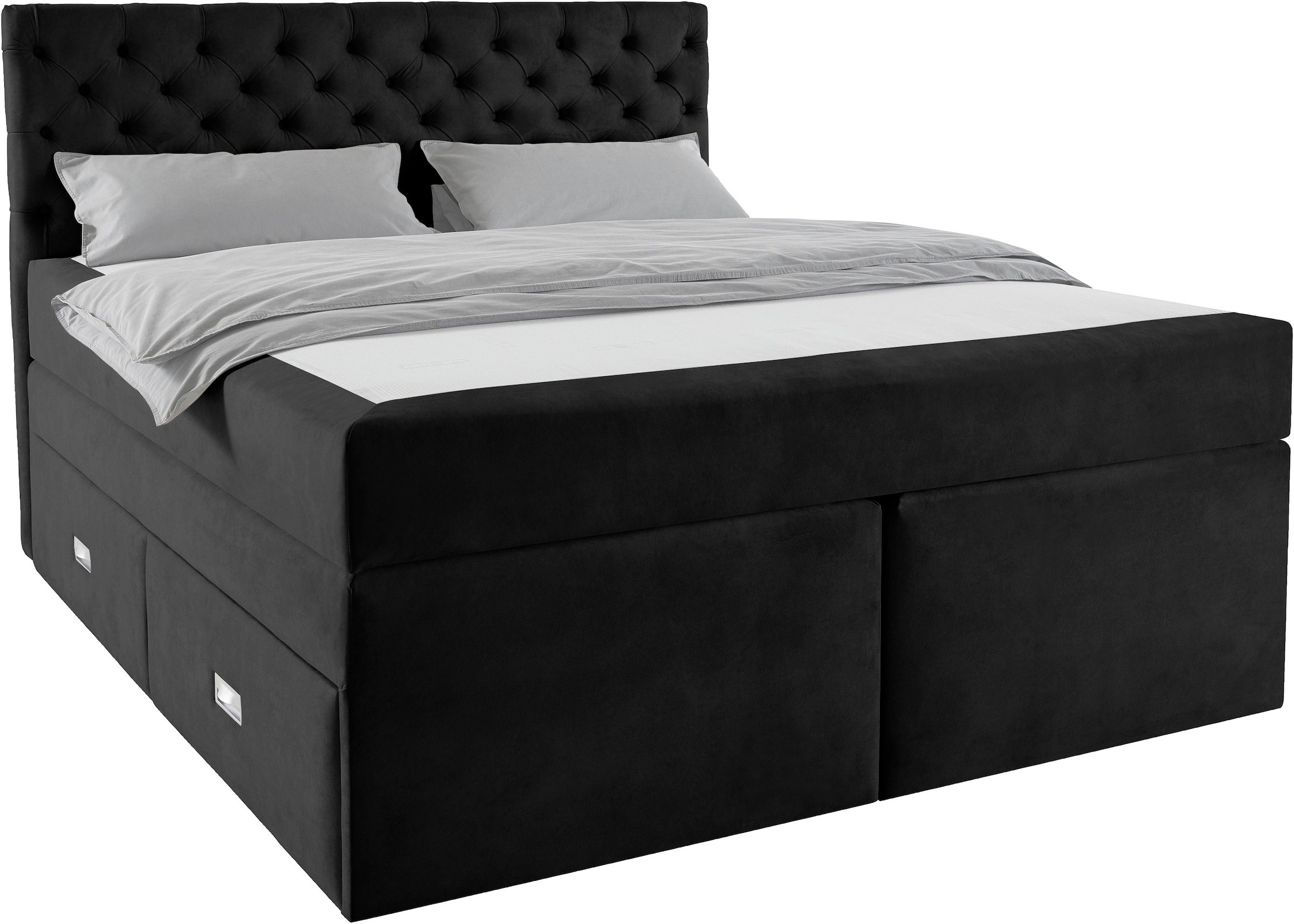 Home affaire Polsterbett »Boxbett Alvi mit Schubladen, Taschen-Federkernmatratze«, wahlweise Härtegrad der Matratze H2/H3/H4