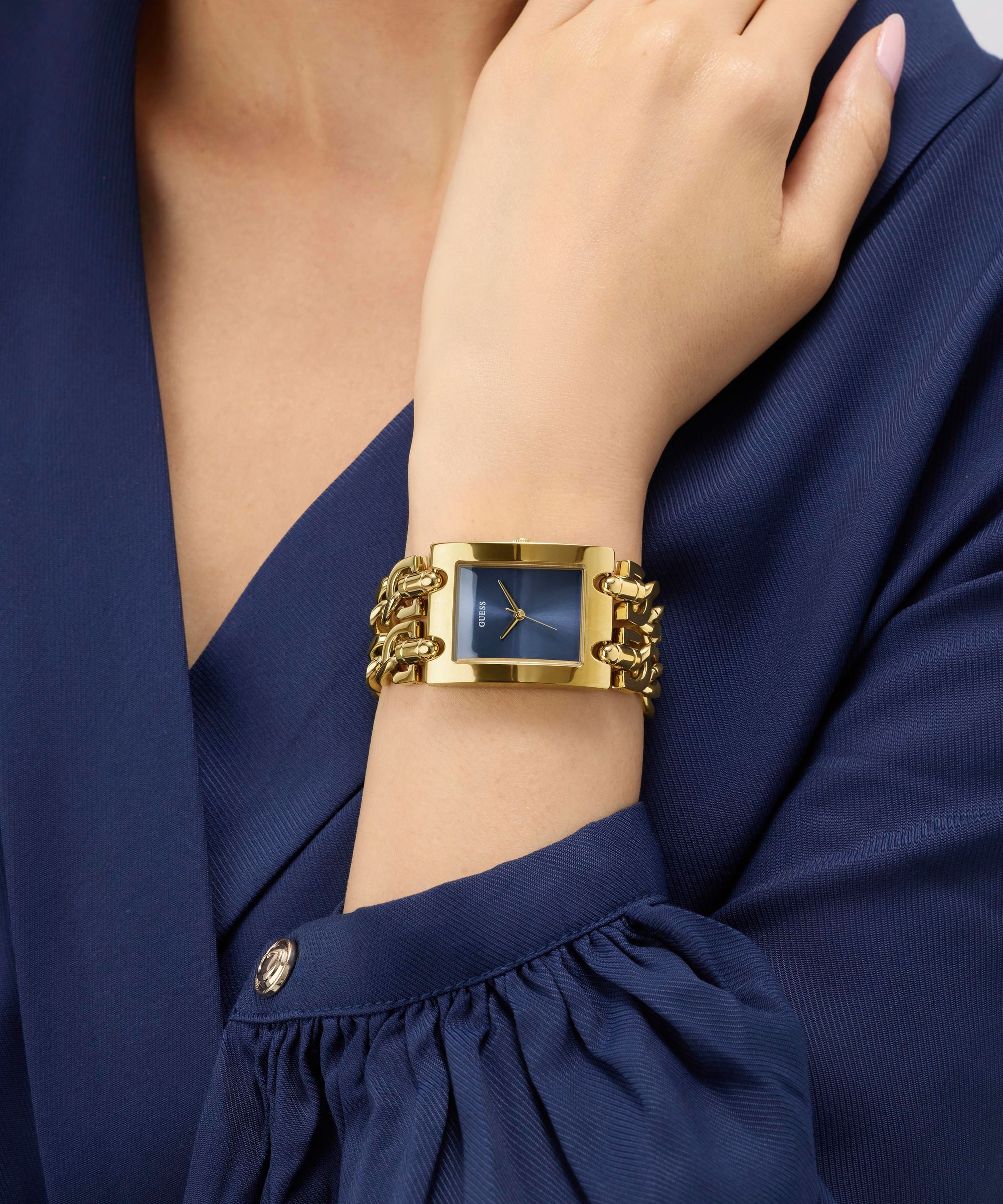 Guess Quarzuhr »Guess HEAVY METAL« Armbanduhr, Damenuhr, Edelstahlarmband, analog