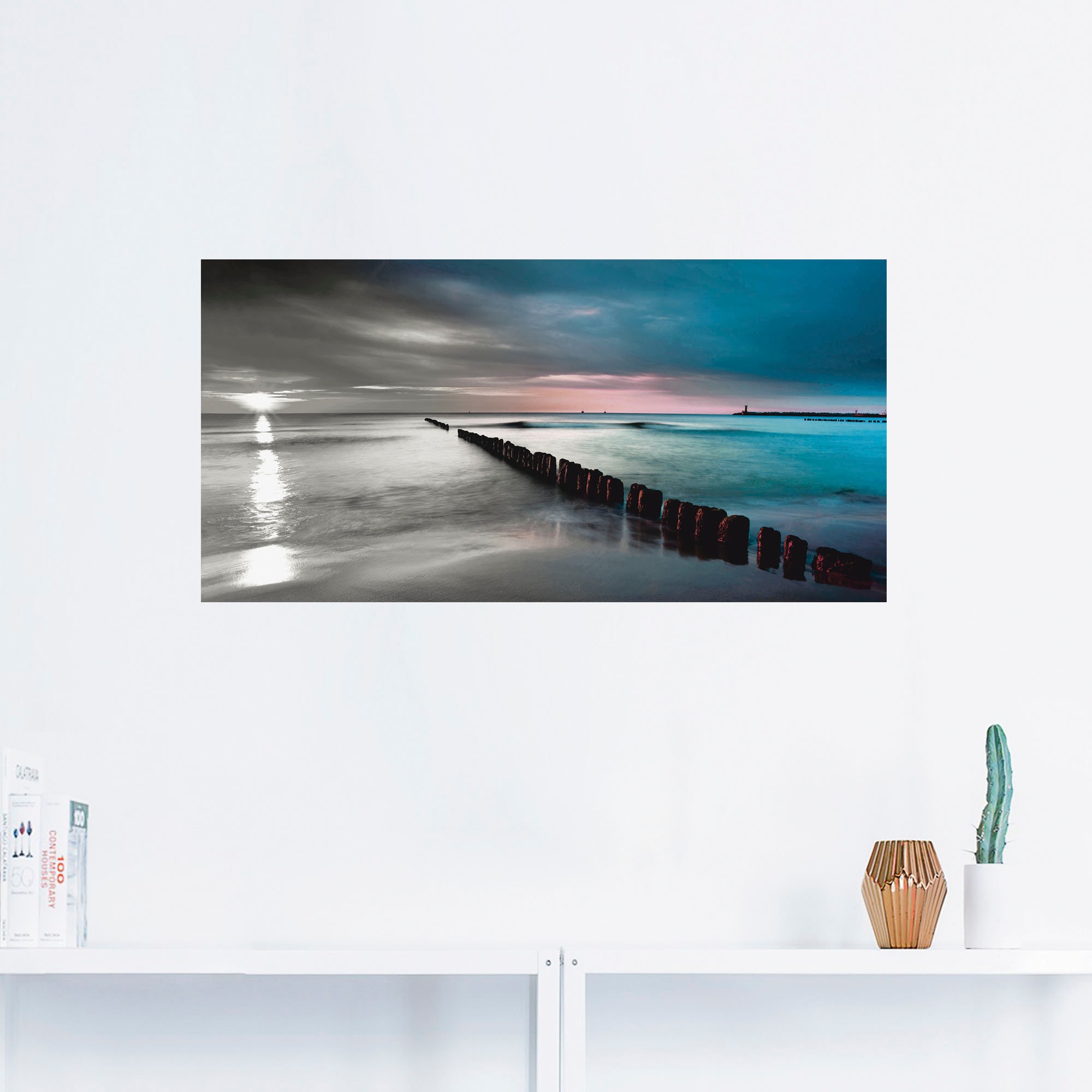 Artland Wandbild »Ostsee mit Sonnenaufgang s/w«, Gewässer, (1 St.), als  Leinwandbild, Wandaufkleber oder Poster in versch. Größen im OTTO Online  Shop